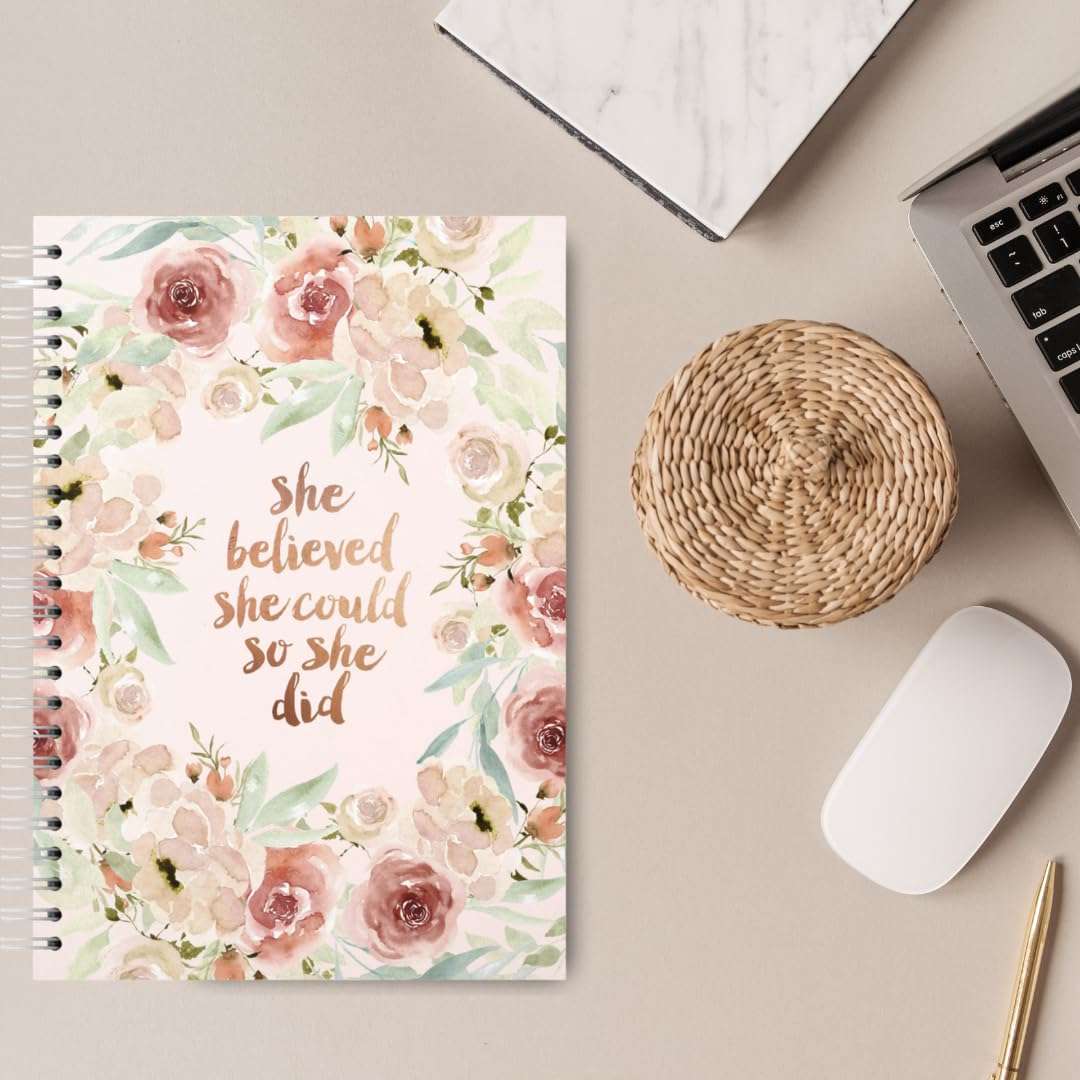 LAURET BLANC Spiral Notebook Journal Unruled- A5 Size, 160 Plain pages, 90 GSM Natural Shade, Softcover (Style 8)… 2