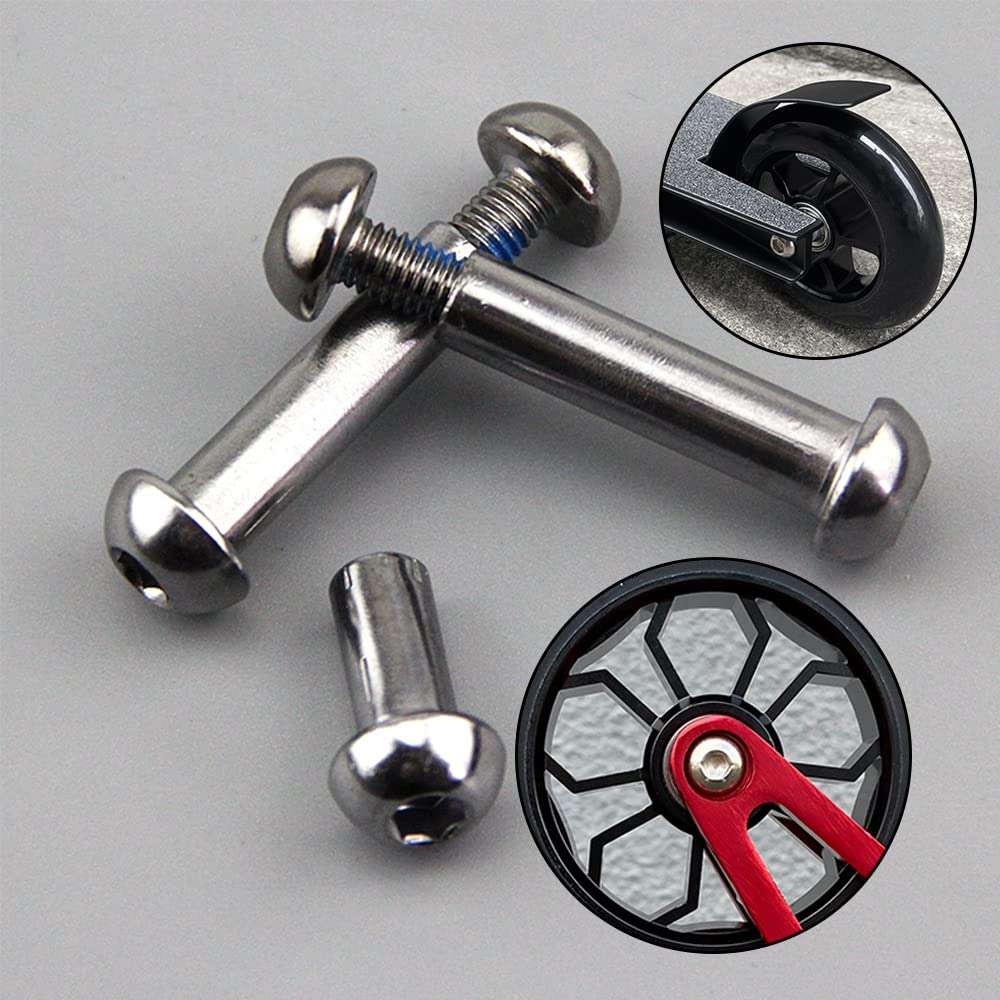 OTFAITP M8 8mm x 28mm-86mm 8.8 Grade Carbon Steel Axle Allen Screw Bolt Set for Front Rear 2 3 4 Wheel Stunt Scooter Dash Teen/Adult Kick Scooter-800+lb Capacity (29mm) 6