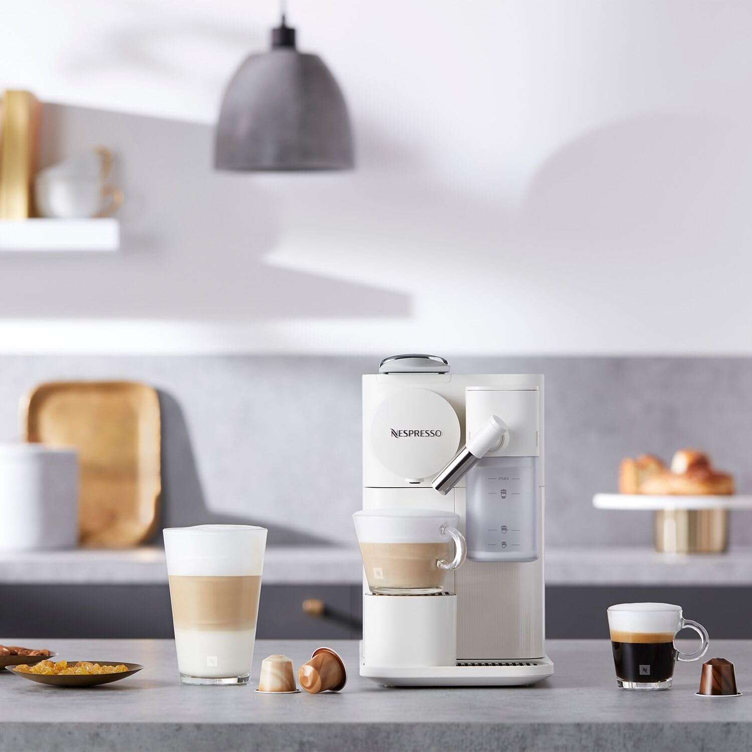 Nespresso Lattissima One Original Espresso Machine with Milk Frother by De'Longhi, Silky White 3