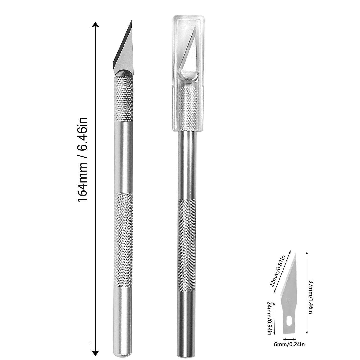 2 Handles and 100 Spare Blades - Precision Carving Craft Knife Stainless Steel Hobby Knives Kit for DIY Art Work Cutting and Trimming,Scrapbooking,Stencil 3
