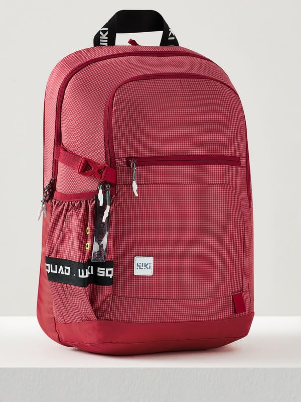Wiki Polyester 30.5L 2 Compartments Backpack/Bag For Boys and Girls Kids | Spacious Lightweight Bag with Comfortable Padded Shoulder Strap(12976_Red) 4