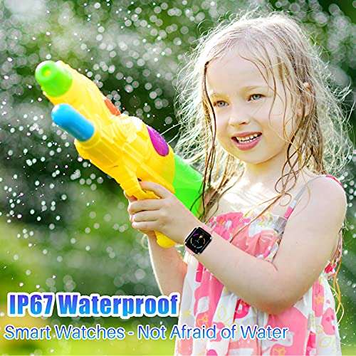 4G Watch Phone for Children, Kids Smart Watch, 2-Way Calls, GPS Location, IP67 Waterproof, Messages, School Mode, SOS, Video Calls, Camera, Remote Control, Torch, Pedometer Smartwatch (Concise Pink) 4