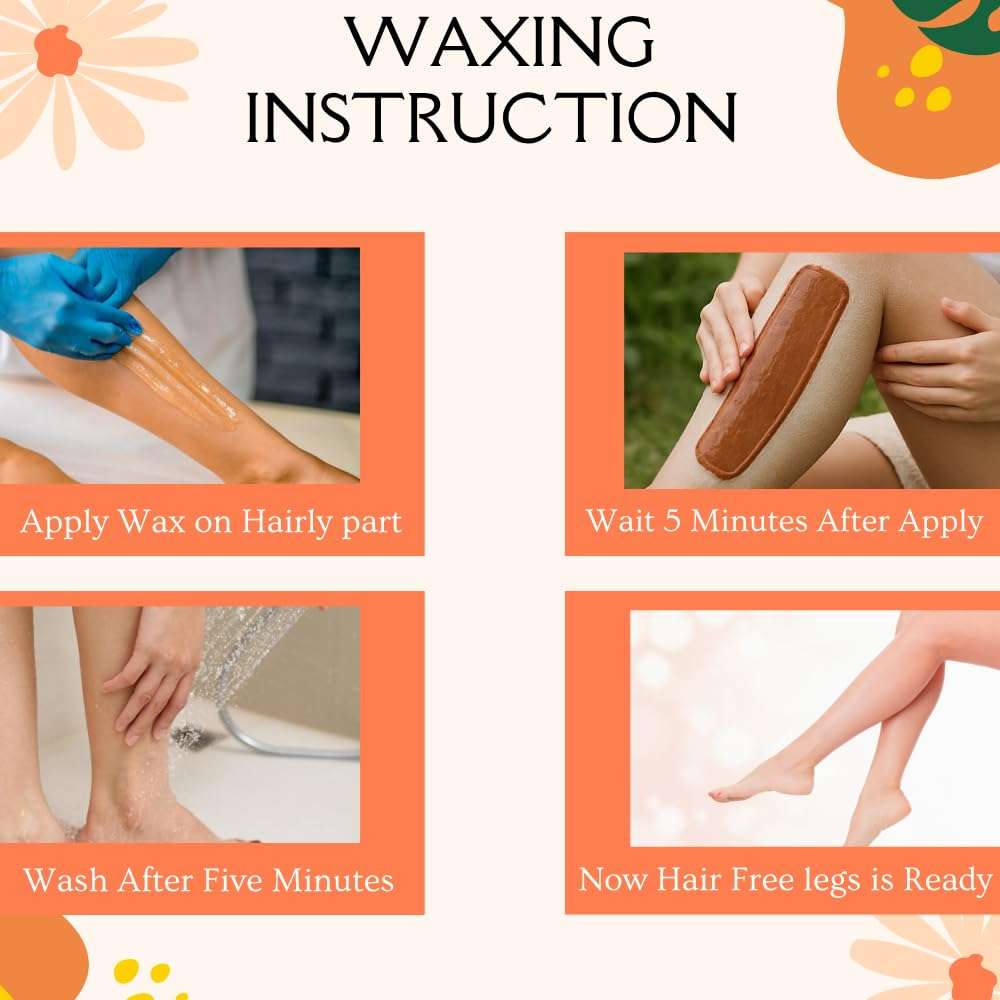 Luxury Lady Hair Removal Wax Powder for Women & Men | Painless Herbal Hair Removal for Face, Upper Lips, Underarms & Body | Chemical-Free, No Razor Bumps (100g, Turmeric) 4