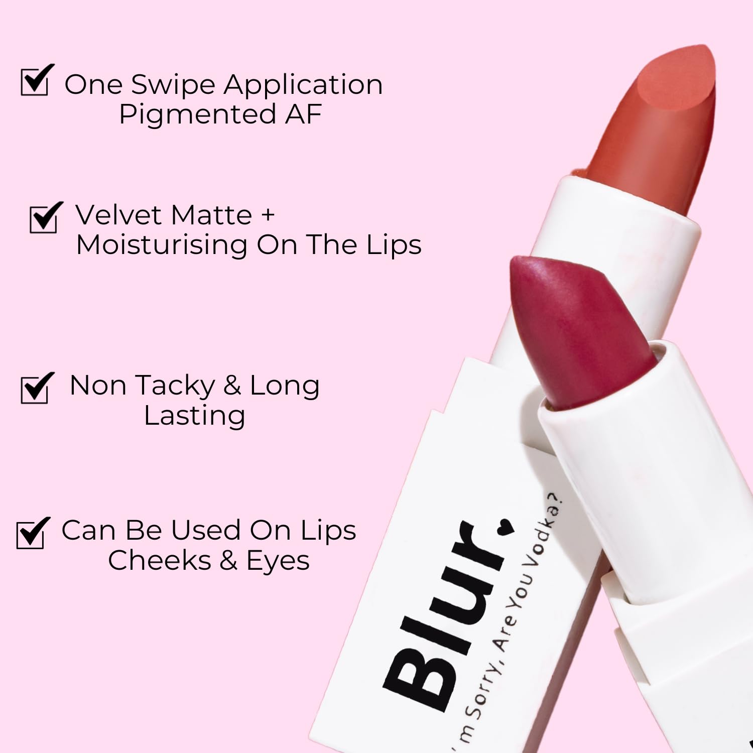 Blur India BLURsticks Set of 3 Nude Lipsticks|Warm Nude, Nude Brown, Deep Brown| All In One - Lipshade, Contour, Blush, & Eyeshadow|Super-Moisturizing, Hydrating, Long-Lasting Velvet Mattes|20 ml each 2