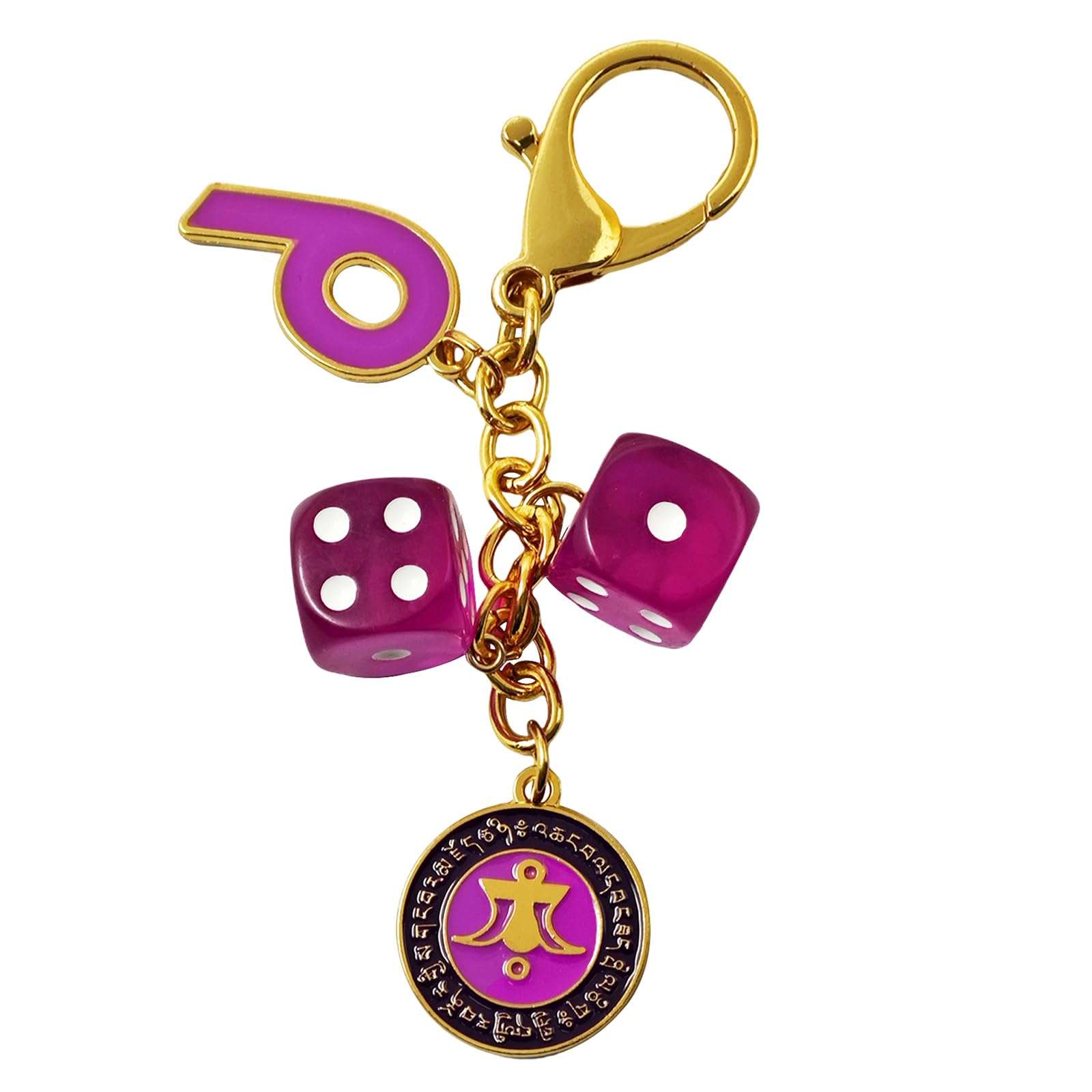 2025 Feng Shui "Power Of 9" Windfall Keychain Purple Dice Number 9 keychain 5