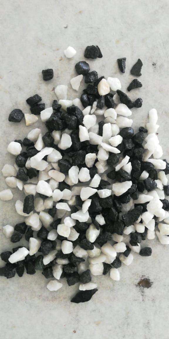Art n Craft Natural Marble Chips for Outdoor and Indoor Decoration Black and White Mix Size 5 to 8 MM Each 3 kg 1
