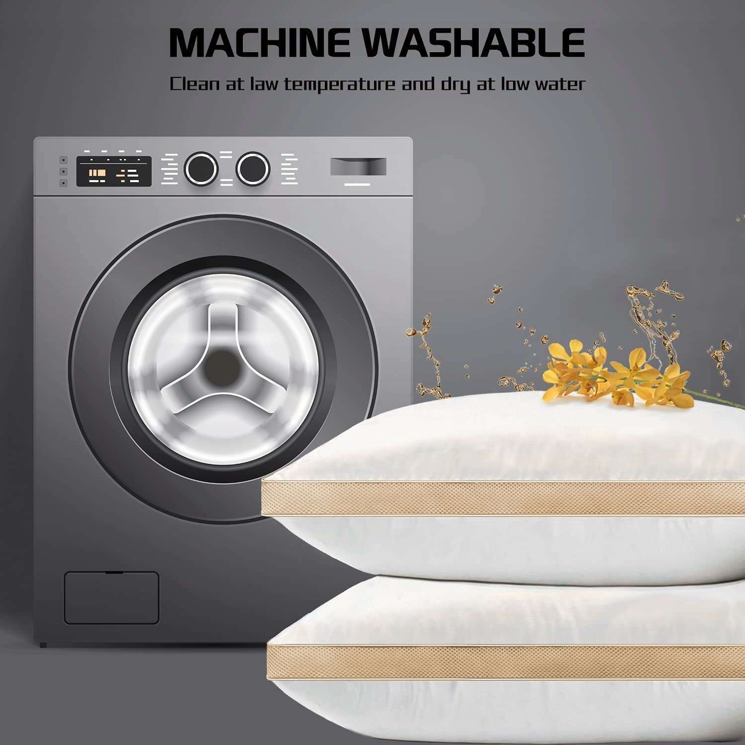 Homerz Set of 2 Gusset Pillow, 3D Conjugated Fiber Filled, Adequate Firmness and Support, 17 X 27 Inch Size, Conjugated Microfiber, White (Goldstar - 2 pc) 6