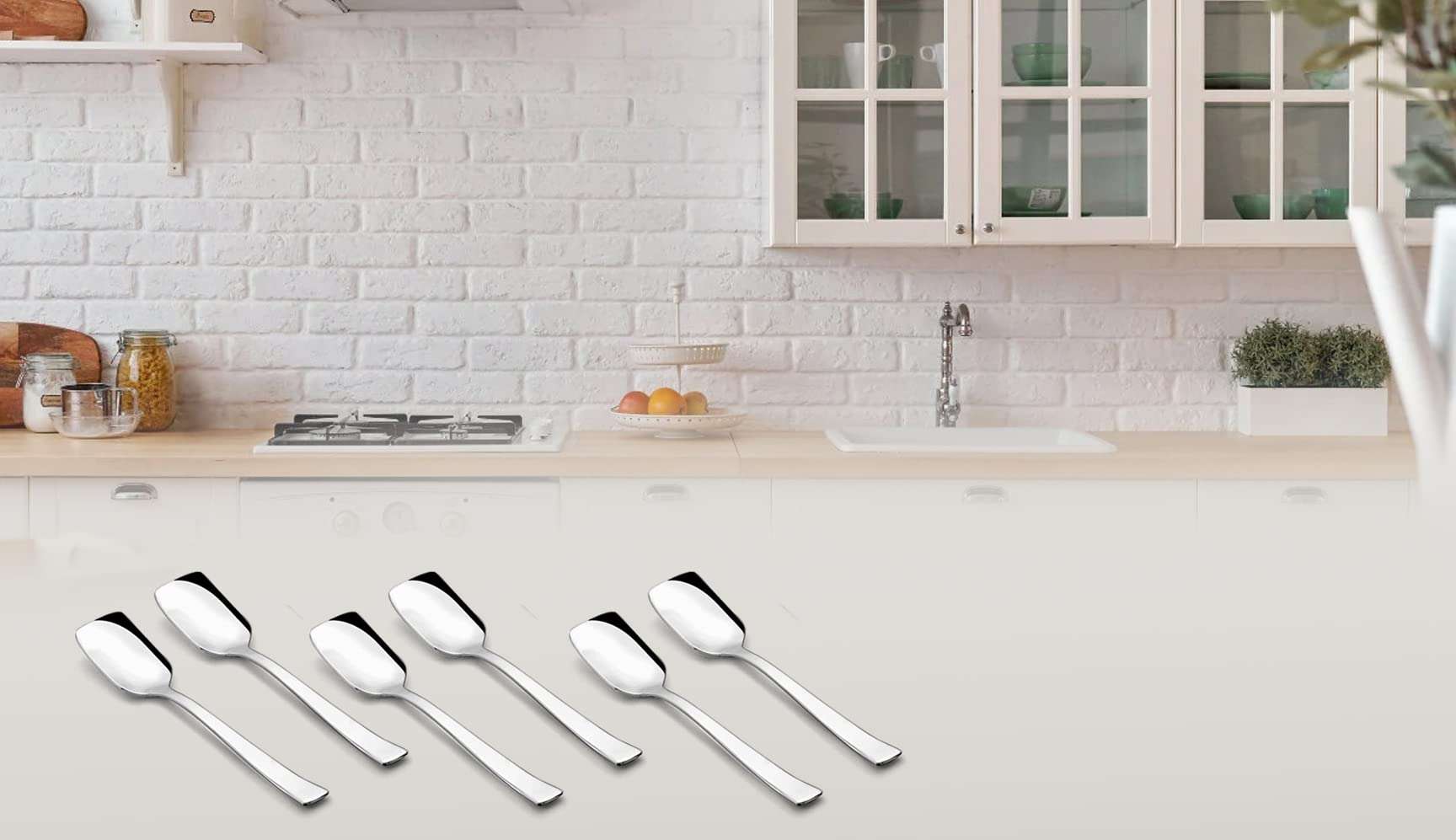 KOKO Gleen Stainless Steel Set of 12 Pcs Ice-Cream Spoons, Silverware Spoon Set, Rust Proof High Durable Stylish Dishwasher Safe, Size 14 cm X 5cm 4