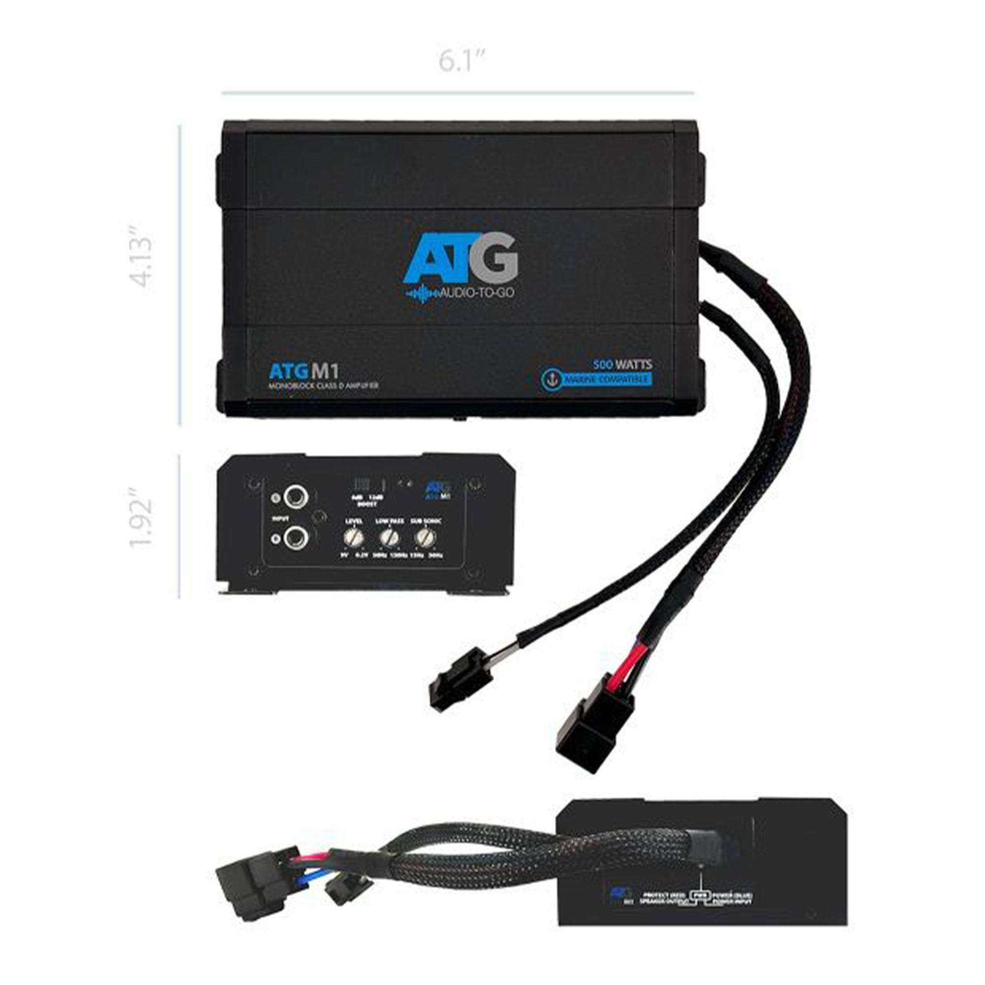 ATG Audio Moto/Marine Monoblock Subwoofer Amplifier 500W @ 2-Ohms - ATGM1 3