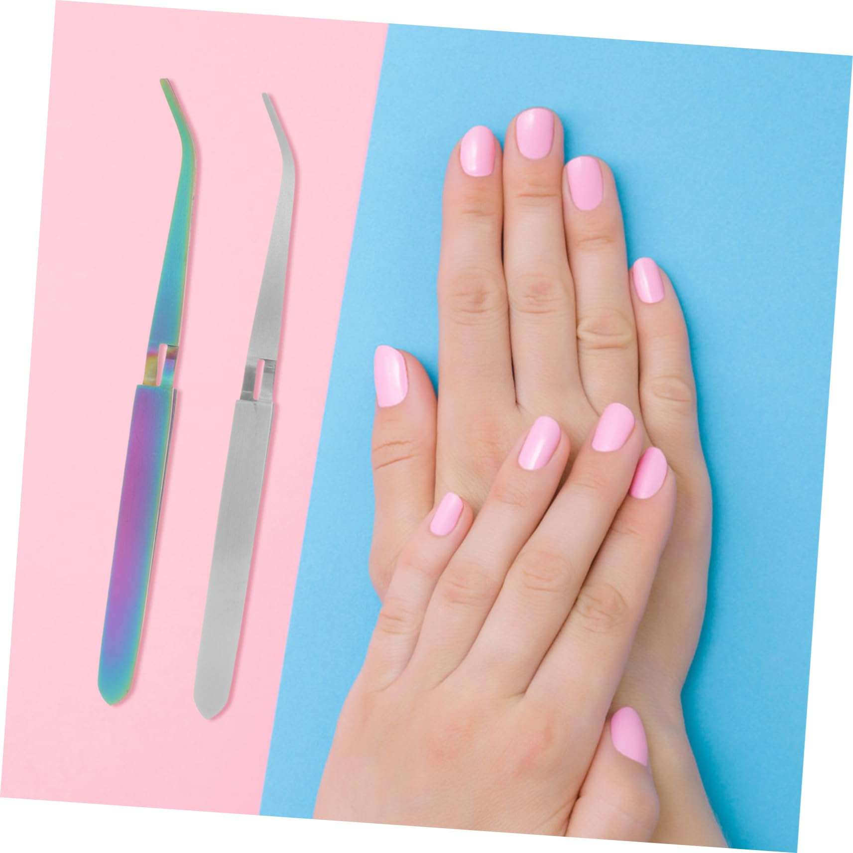 Hemoton 2pcs Nail Shaping Clip Professional Nail Clippers Portable Nail Pinching Clips Manicure Nail Pinching Clips Special Hotfix Rhinestone Tools para Uñas Metal Stainless Steel Gel Girl 4