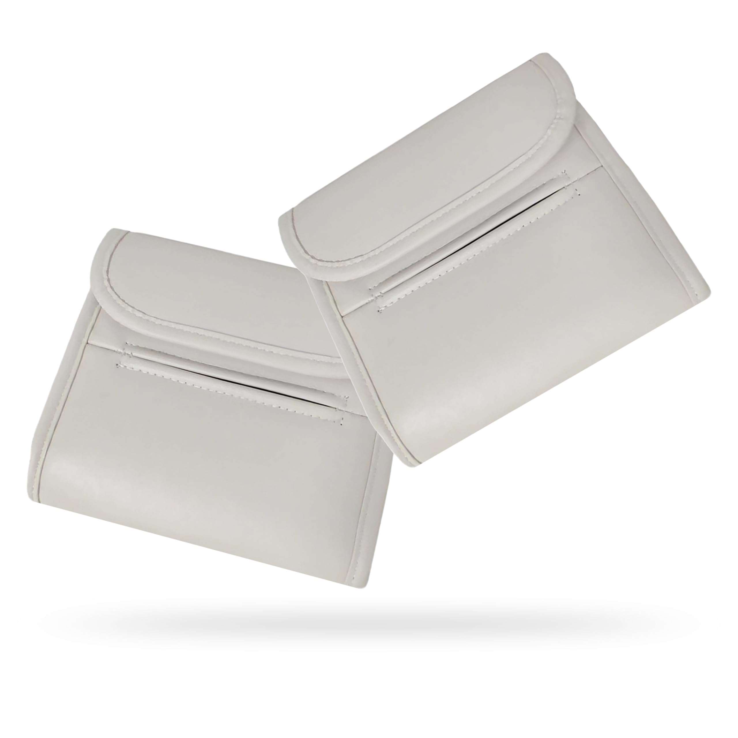 PRIME PICK Tissue Box for Car, PU Leather Car Tissue Paper Box Sun Visor Tissue Paper Holder Backseat, Tissue Box Holder for Car Universal Car Tissue Paper Box, Pack of 2 (Beige) 1