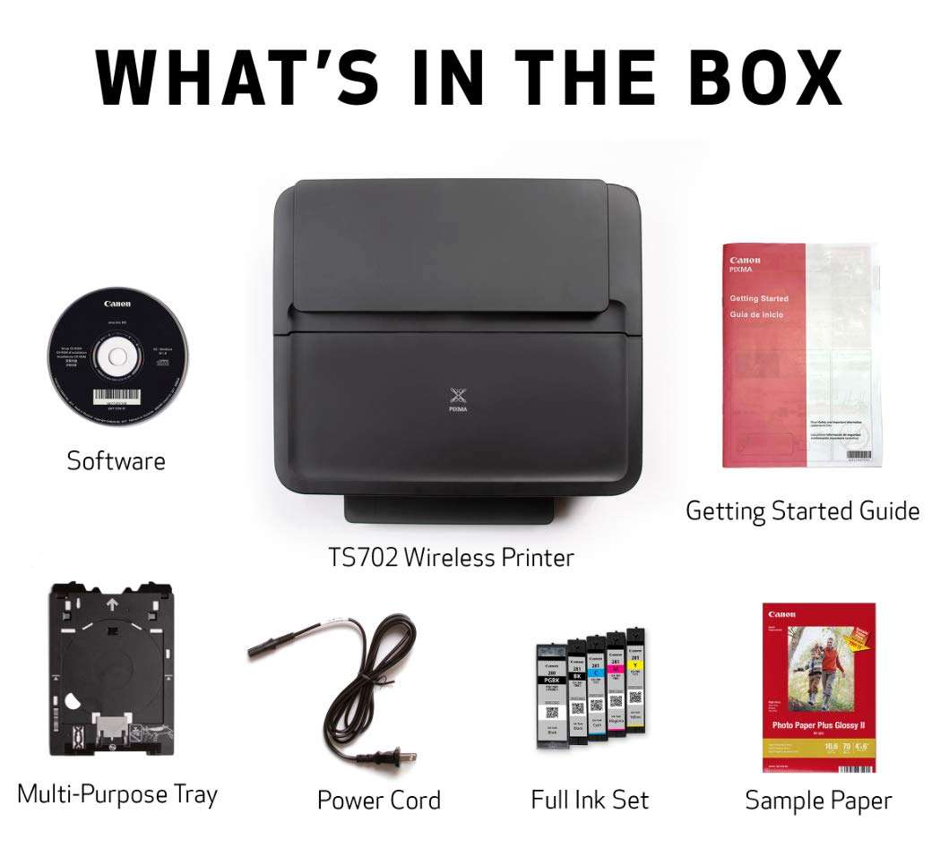 Canon PIXMA TS702 Wireless Single Function Printer | Mobile Printing with AirPrint(R), Google Cloud Print, and Mopria(R) Print Service, Works with Alexa, Black, One Size 6