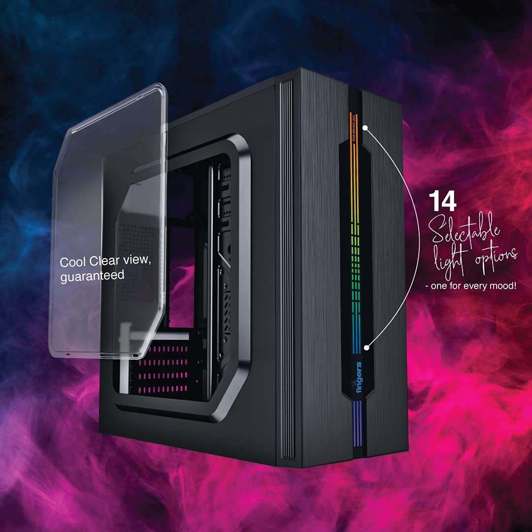 Fingers RGB-Bruno (SG) Computer Case (with Side Transparent Glass | Full ATX PC Cabinet with ARGB LEDs) 2