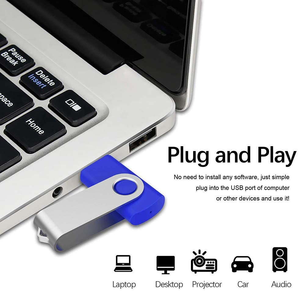 Aiibe 32GB Flash Drive 20 Pack 32GB USB Flash Drives Thumb Drive USB 2.0 Memory Stick Jump Drives USB Drive Bulk (32G, Blue) 4