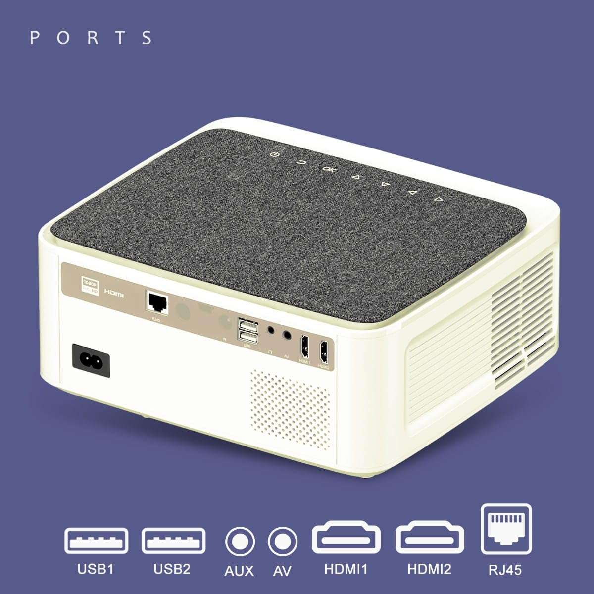 WOWOTO Crysta Pro Max Automatic Projector Android 9 | 6D Auto Keystone | 1GB RAM- 8GB ROM | FHD 1080p Native 4K Support | Ultra Bright 9000L & Wireless Mirroring | 5W speaker | Dolby, WiFi + Bluetooth 5