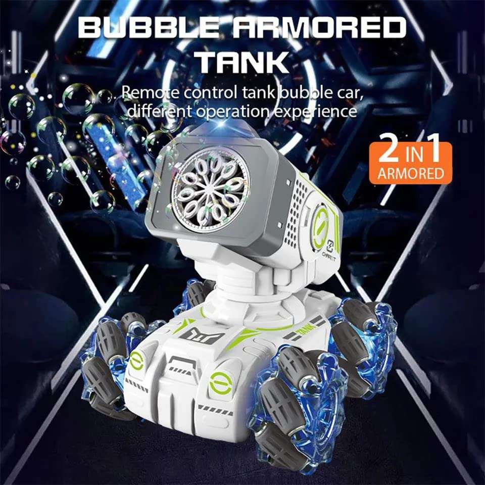 Blaze Cloud Rc Tank Car 4wd for Boys Stem Cool Toys 5 6 7 8 9 10 11 12 Year Olds 2 in 1 Gravity Watch Radio Control RC Car 12-Hole Bubble Rechargeable Stunt Car Remote Control Rc Tank 3