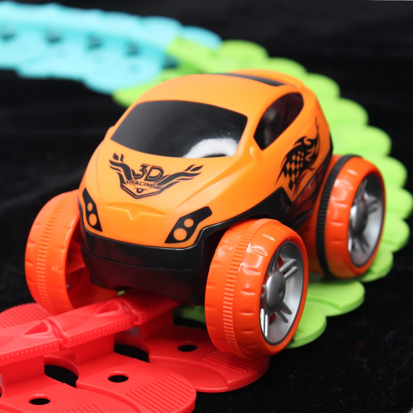 MAjik Changeable Track Durable Flexible Assembled Track Car Creative Light-Up Race Car with LED Different Carshells Interchangeable Toy for Kids Boys Girls 5