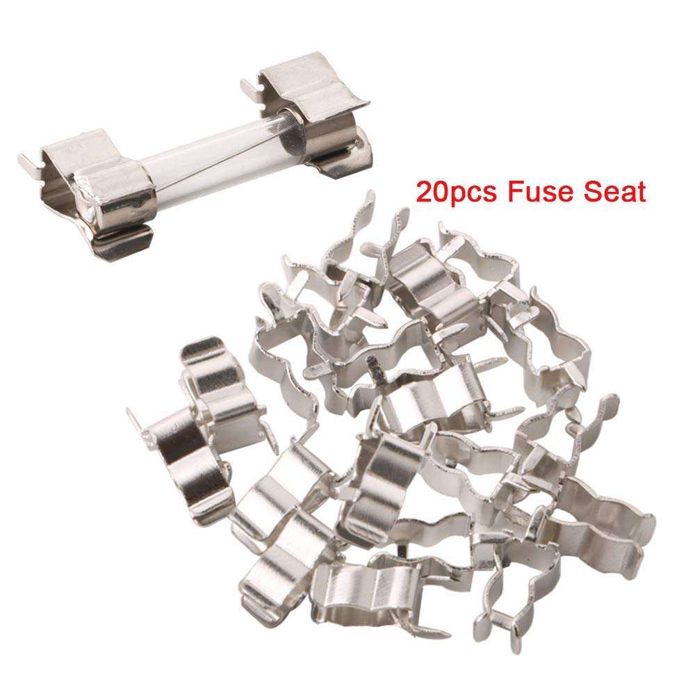 FULARR 125Pcs Professional Car Fast-Blow Glass Tube Fuse Kit: 100Pcs Quick Blow Fuses, 20Pcs Seats, 5Pcs Inline Screw Type Holders, With Transparent Plastic Box 4