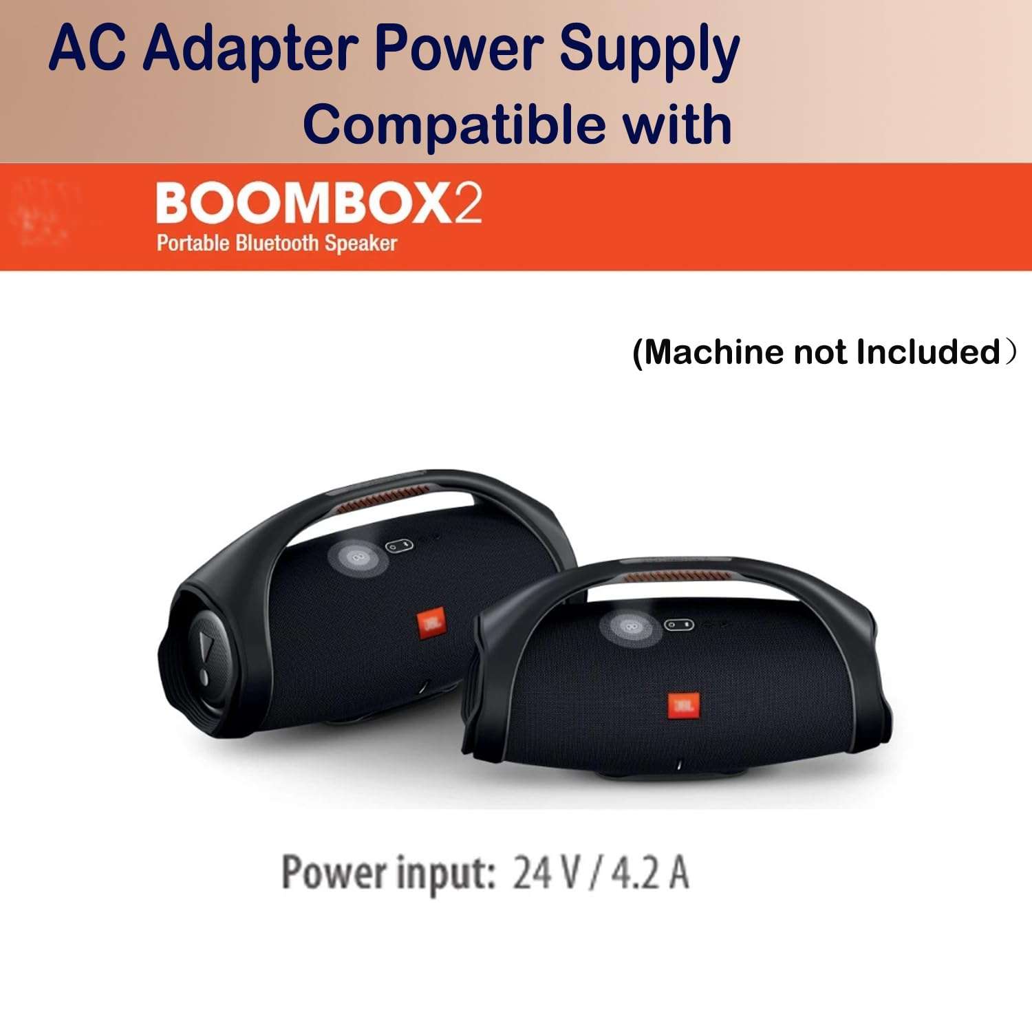 Metasources 24V AC/DC Adapter Compatible with JBL Boombox 2 Boombox2 by Harman Wireless Portable Bluetooth Speaker Input 24 V DC 4.2A Power Supply Cord Battery Charger 3