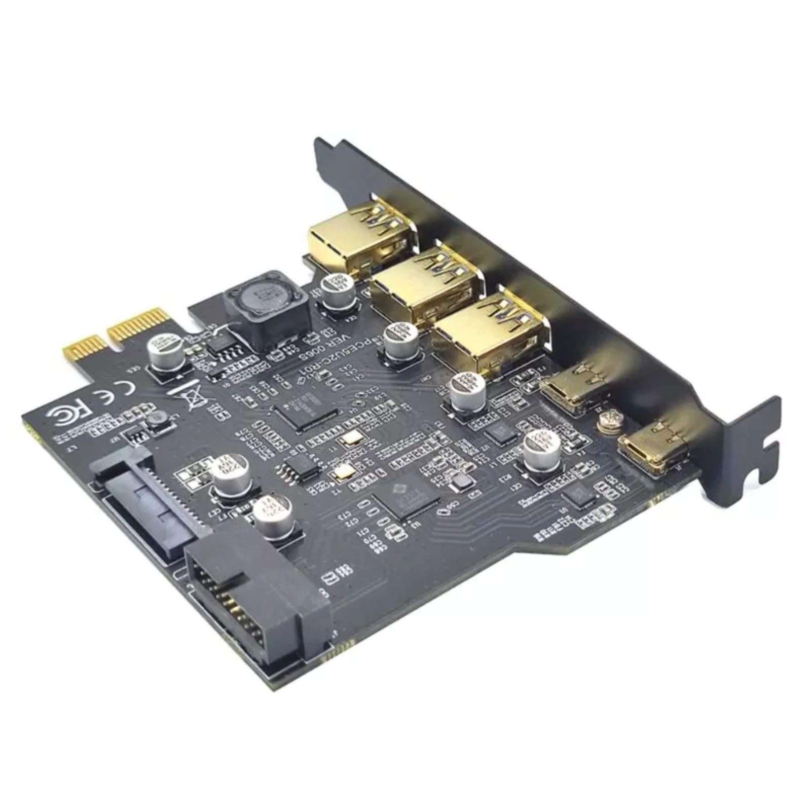 3*USB-A+2*Type-C Expansion Card, 19 Pin Socket Expansion Card 4