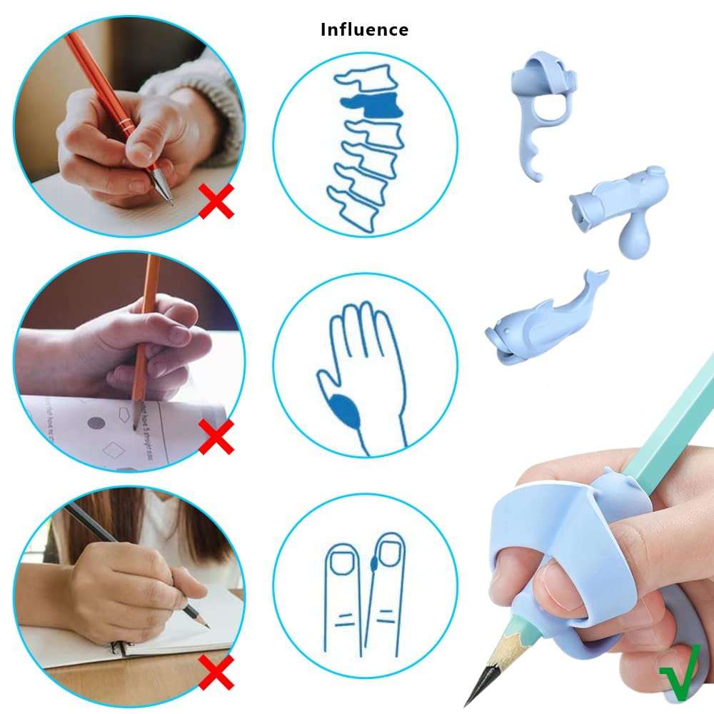 6 Pcs Pencil Grips Silicone Handwriting Grips Comfortable Writing Aids for Improving Children Handwriting 6