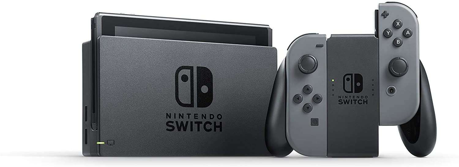 Nintendo 2020 Premium Switch 32GB Console Family Essential Bundle - Gray Joy-Con, Super Mario Odyssey, Red Dual Joy-Con Charger, TMLTT 128GB MicroSD Card, HDMI Cable 4