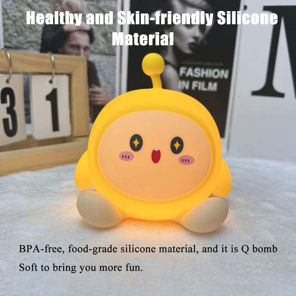 GWALSNTH LED Egg Tapping Lamp, 3 Level Dimmable Nursery Nightlight,Silicone Night Light,Rechargeable Bedside Touch Lamp for Breastfeeding Bedroom 3