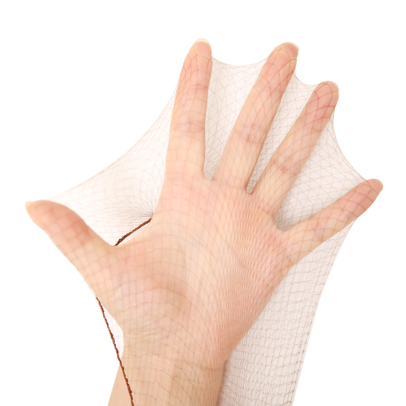 200pcs Brown Hair Nets, Smilco 20 Inches Elasticity Invisible Elastic Mesh Wig Nets for Hair Bun Making Ballet Dancer Kitchen Food Serive (Brown) 6