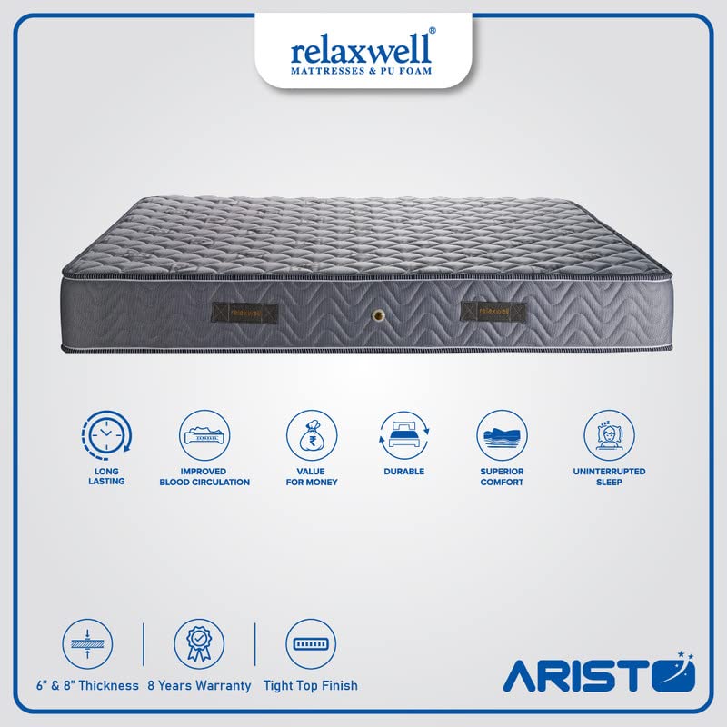 RELAXWELL MATRESSES Aristo - Bonnel Spring Mattress with Two Free Pillow for Your Comfort Night (78x60x6 Inches, Queen) 3