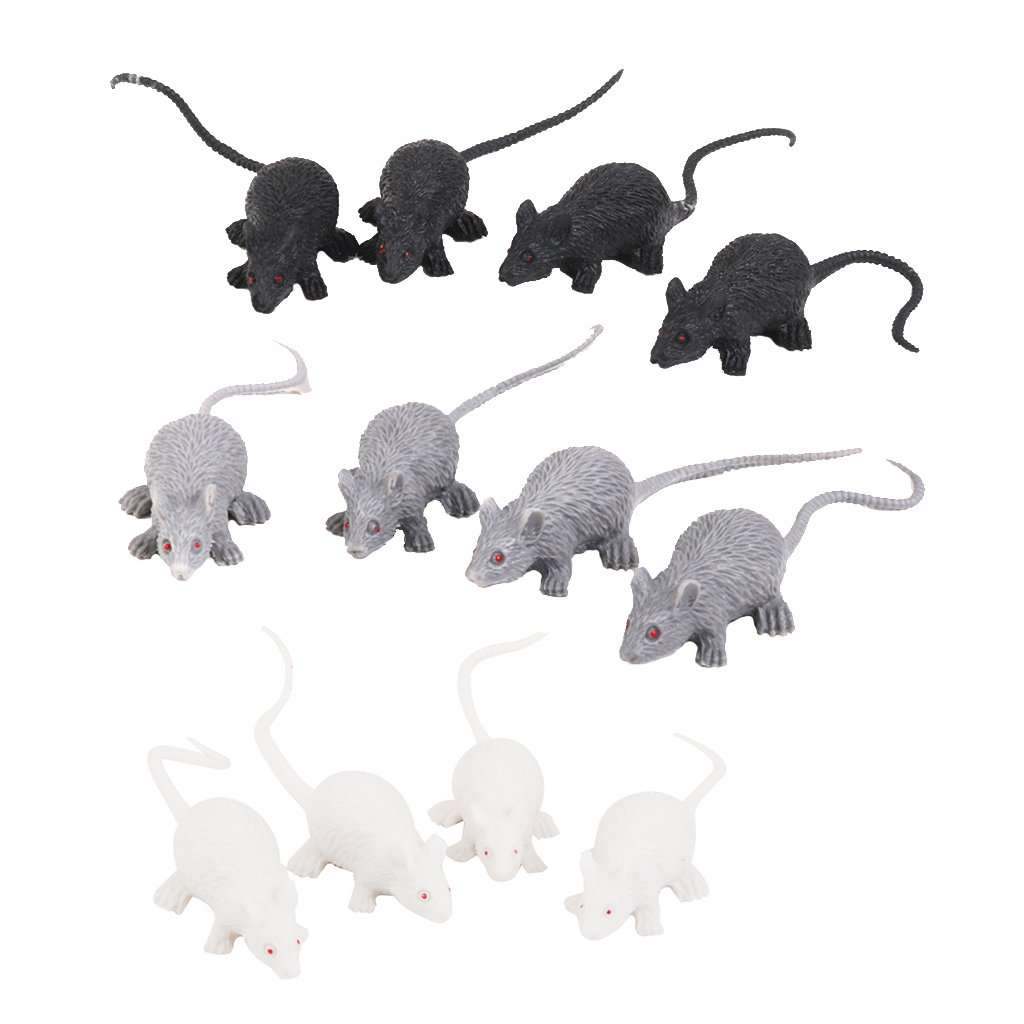 Trendy Retail G4Plastic Artificial Mouse Animals Model Toy 12pcs 6