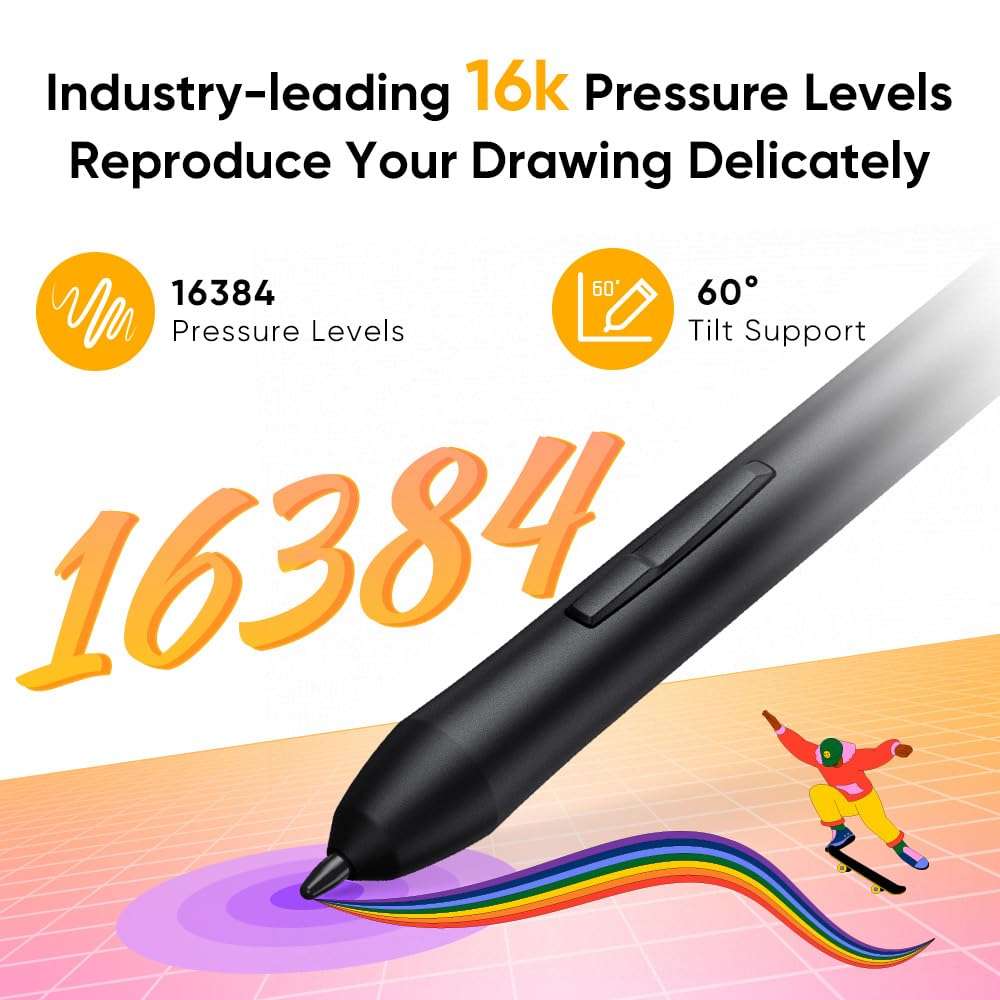 XPPen Deco 640 Drawing Tablet with 16384 Pressure Levels Sensitivity Battery-Free Stylus 6*4 Inch OSU Drawing Pad Graphic Tablet for Digital Drawing Teaching Designing Editing Work for PC Mac Android 3