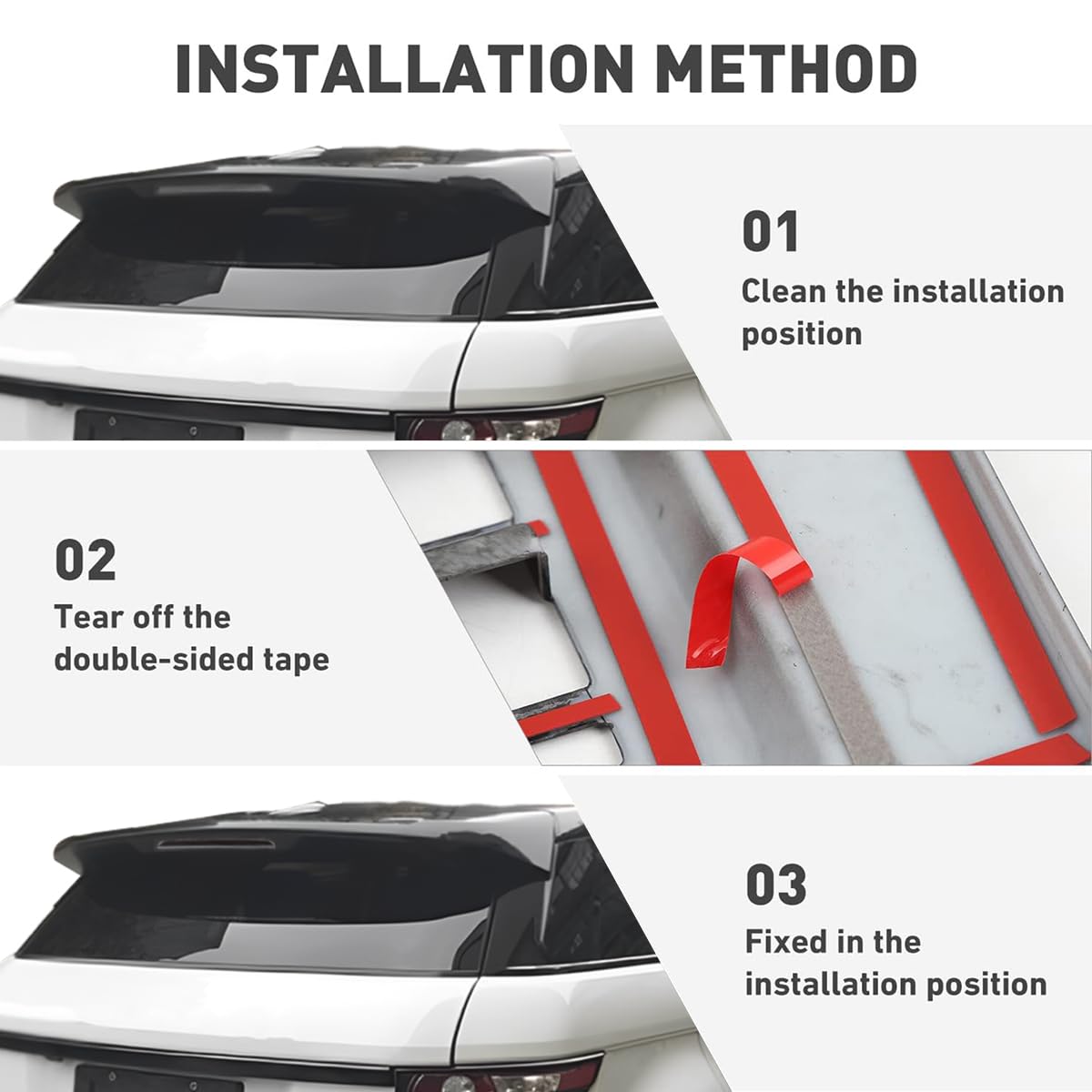 JONKOKO Car High Mounted Third Brake Light Trim Cover Compatible with Land Rover Range Rover Evoque 2012-2015 ABS Third Brake Light Rear Center LED 3rd Stop Lamp Patch Decorative Cover 6
