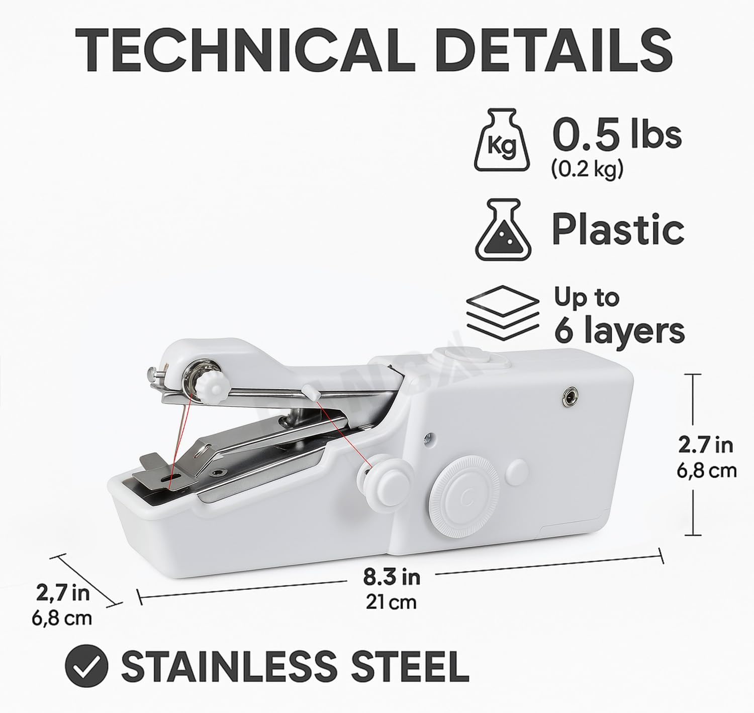 PANCA Handy Stitch Mini Hand Sewing Machine | Portable Stapler Style Silai Machine for Quick Repairs & Home Tailoring | Lightweight Handheld Stitching Tool (Handy Stitch) 3
