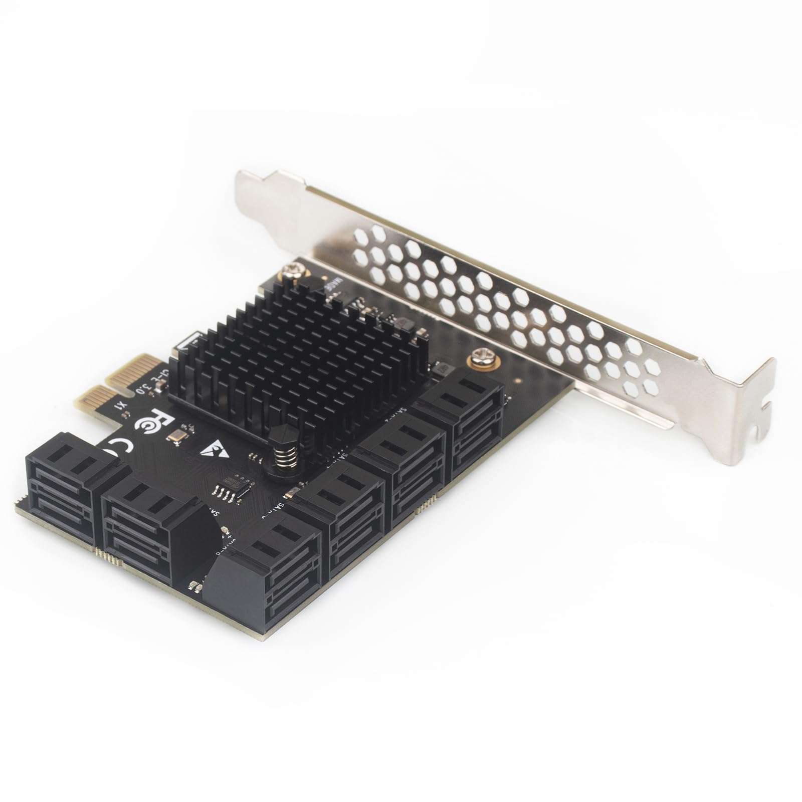 12-Port PCIe SATA Expansion Card with SATA Cables and 1:5 SATA Splitter Power Cable - Compatible with Windows, Linux, Mac OS, NAS 5