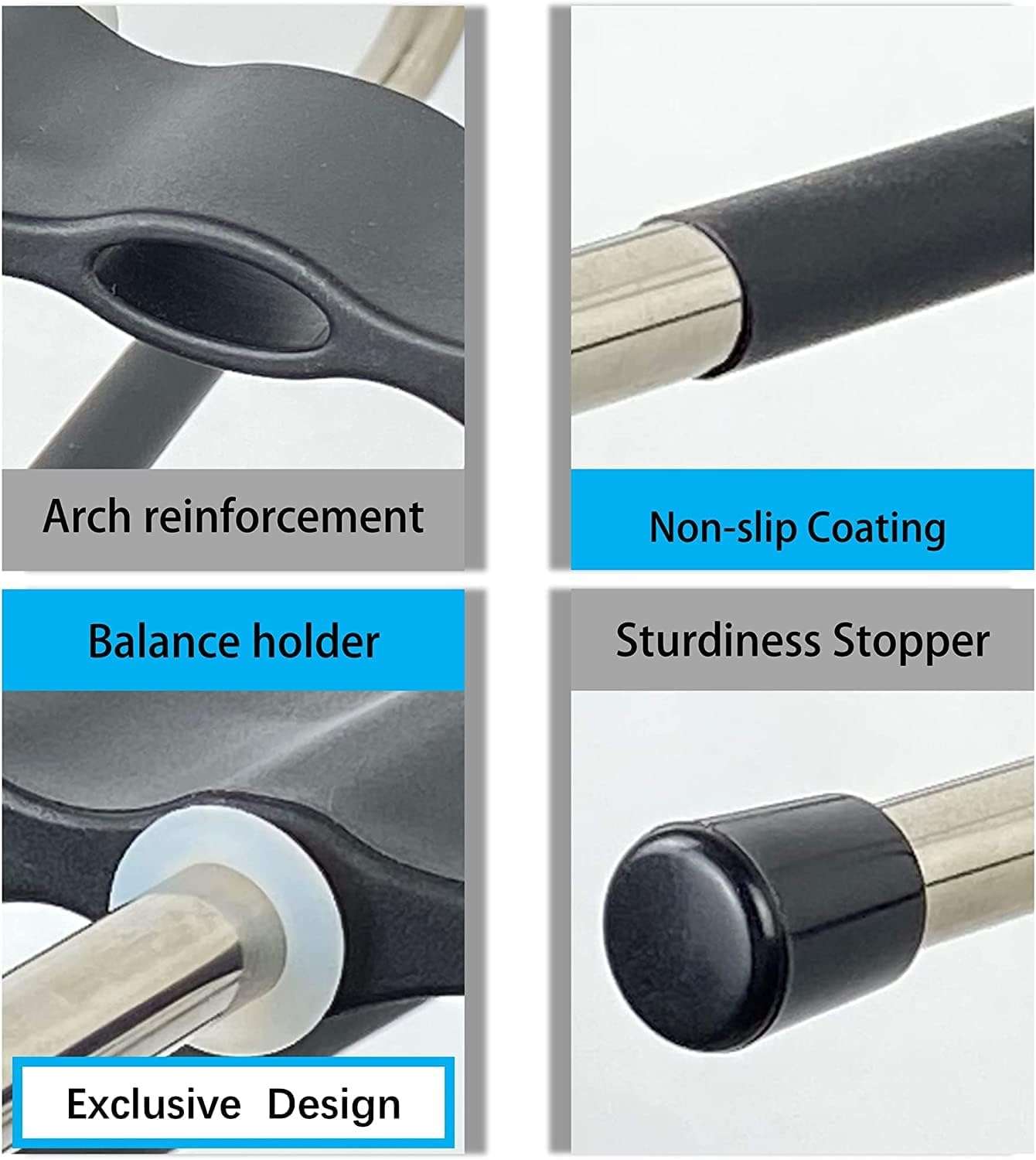 SHAYONAM (Pack of 2) 5 in 1 Stainless Steel and Covred/Foldable Hangers | 80% Space-Saving Closet Organizer for Clothes, Sarees, Shirts, & Trousers | 360° Rotating Hook, Multi-Purpose Design 3