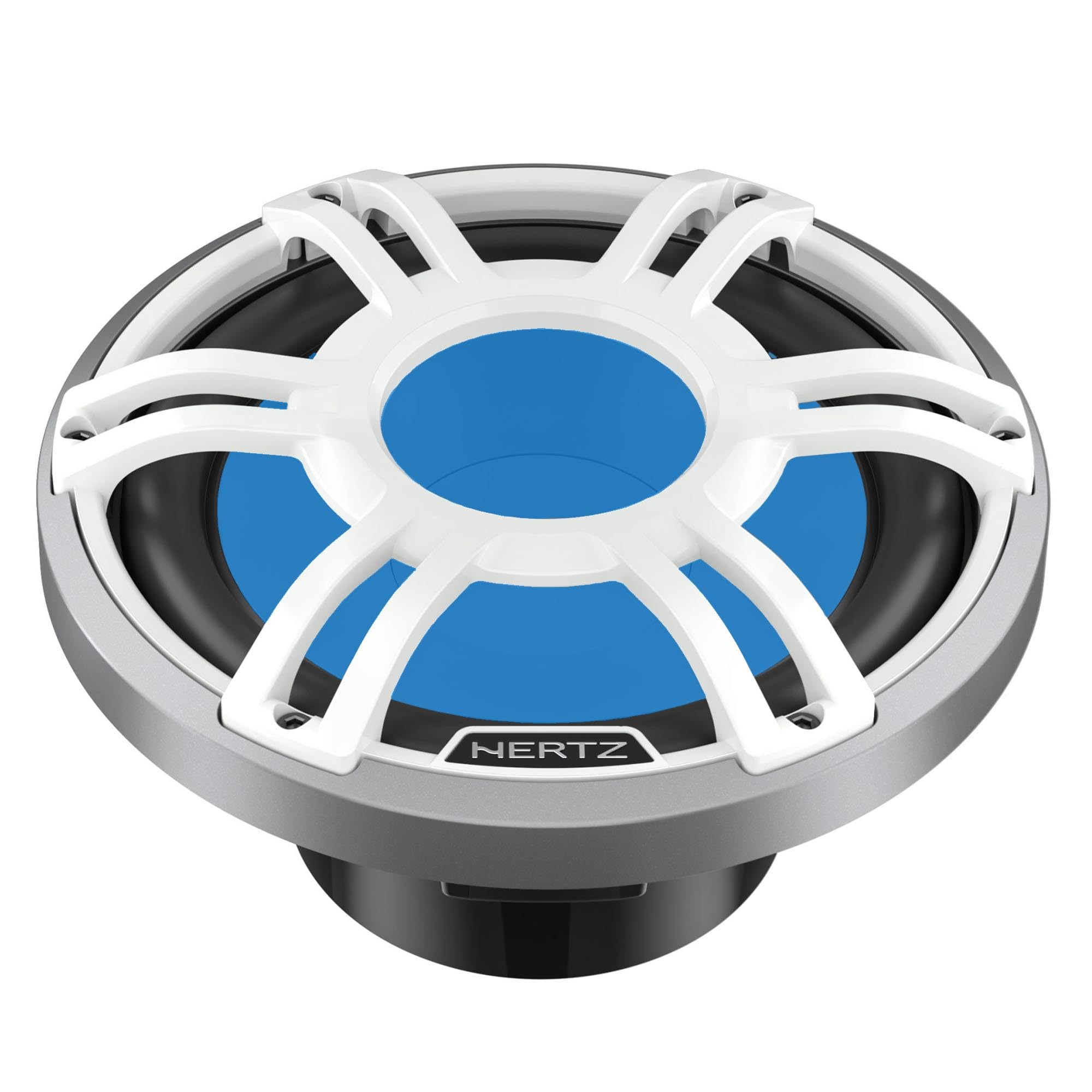 Hertz HMS 10 S4-LD-SW.1-10" 4-Ohm Marine Subwoofer with RGB LEDs, White Sport Grille