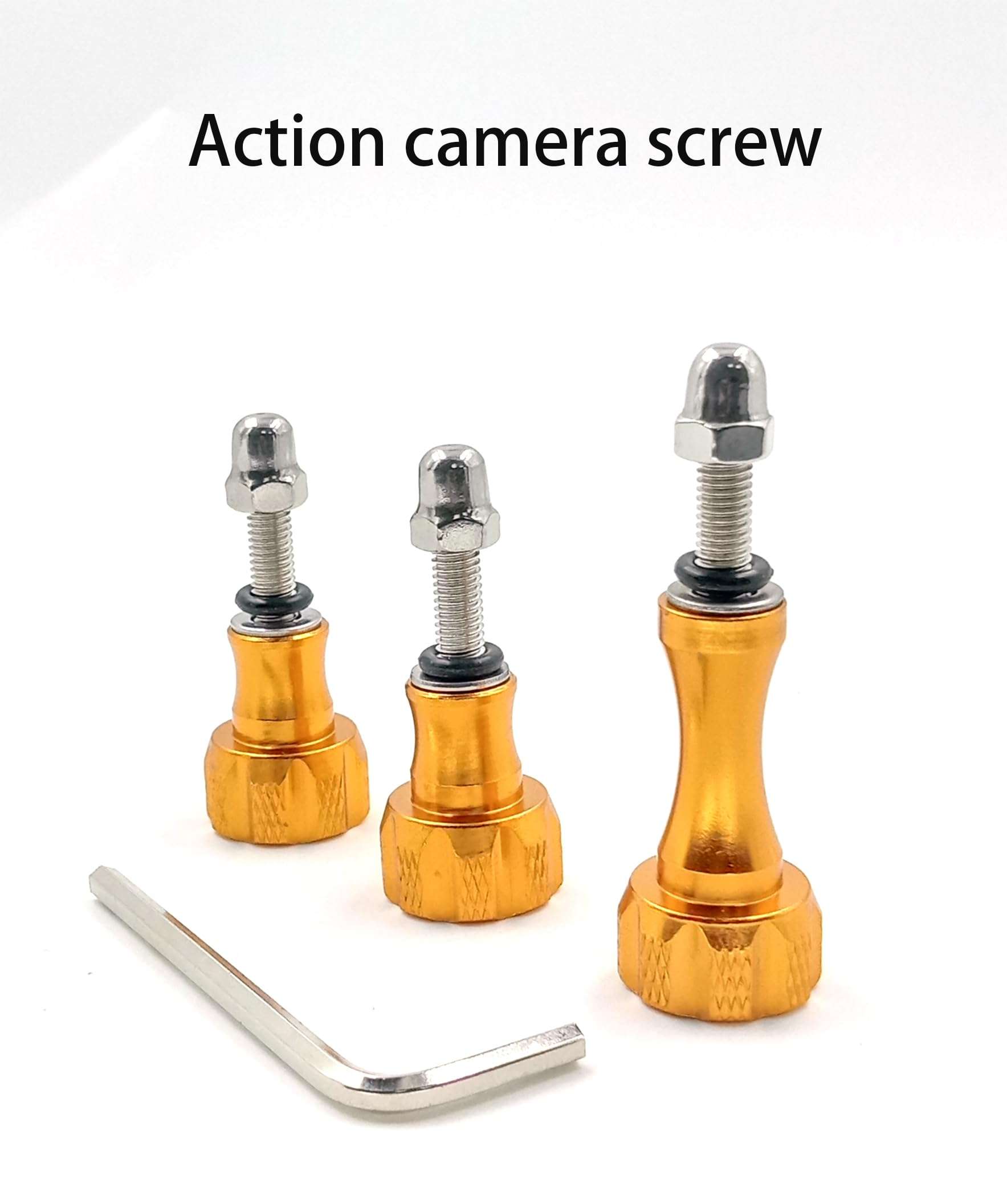 KUDASN Aluminum Alloy Thumbscrew Tripod/Monopod Mount with Aluminum Thumbscrew for Hero 12, 11, 10, 9, 8, 7, 6, 5, 4, 3+, 3, 2, 1 HD,DJI, AKASO Campark and Other Action Cameras (Golden) 3