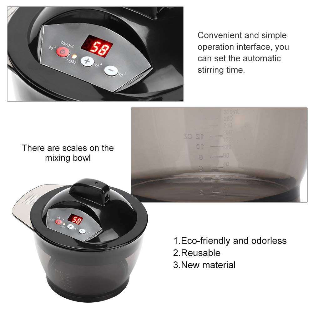 Hair Color Mixing Bowl, Electric Blender Mask Paste Automatic Mixer Hair Dye Cream Mixing Bowl Cream Blender for Hair Salon Home Use 4
