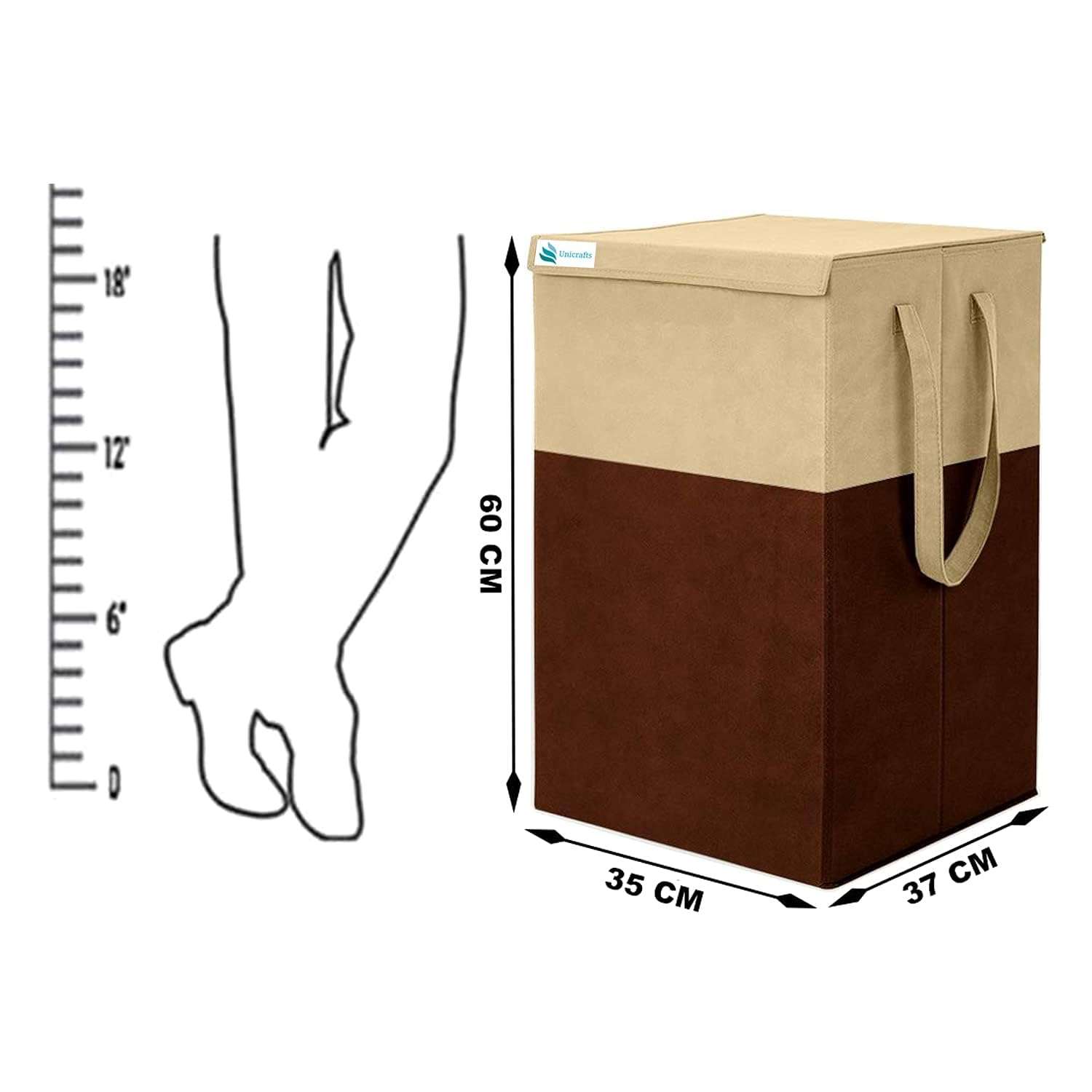 DESTINY ENT 75L Laundry Basket for Clothes Laundry Bag Cloth Basket Non Woven Laundry Bags for Clothes Freestanding Clothes Storage Organizer for Bedroom Basket for Clothes Cloth Bin (Brown) 4