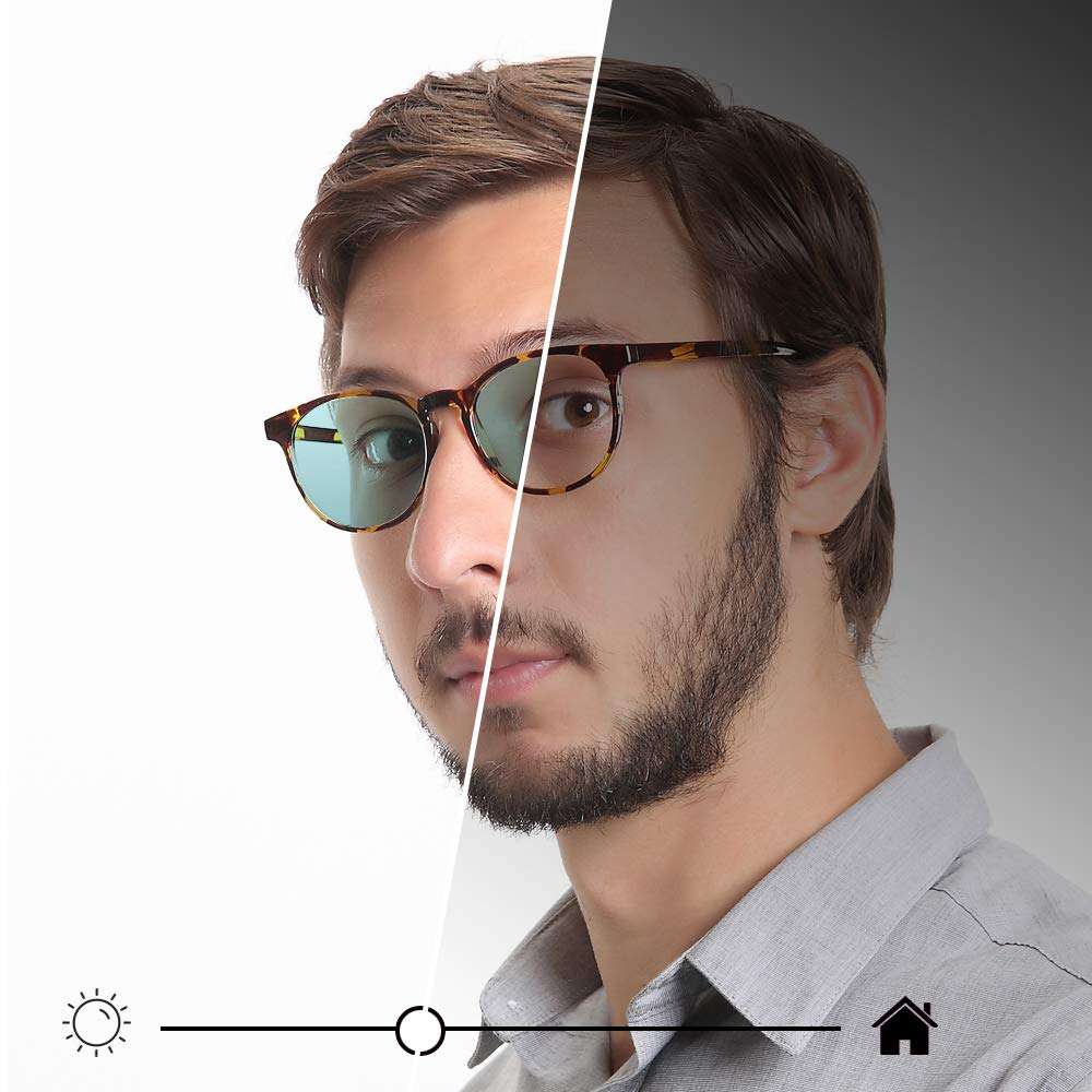 YEIN Blue Light Blocking Glasses, Spring Hinge Photochromic Gray Sunglasses, Anti Eyestrain, Computer Reading Glasses, Gaming Glasses, TV Glasses for Women Men, Anti Glare 6