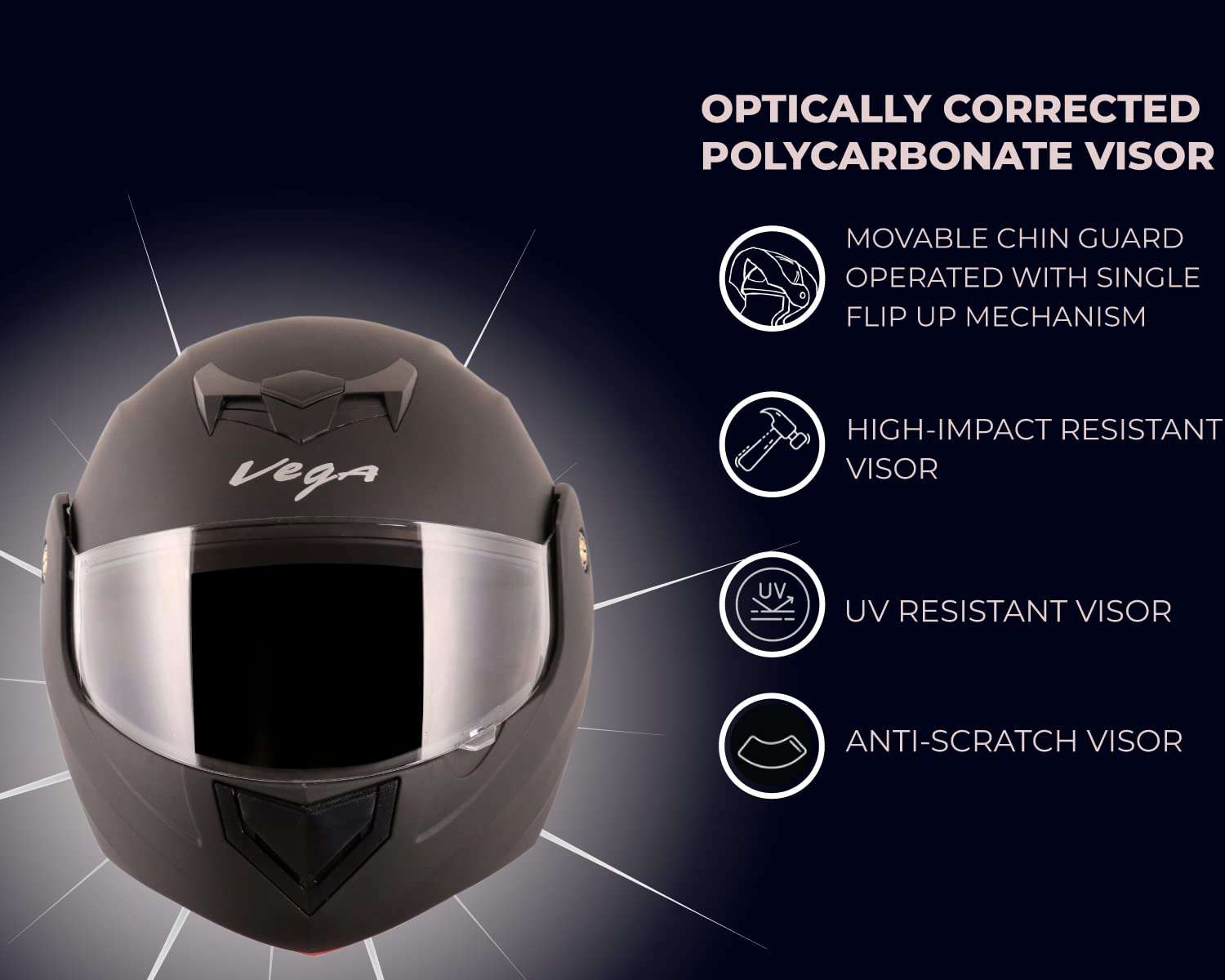 Vega Crux Dx Flip-Up Dull Black, Size:M(57-58 cm) 5