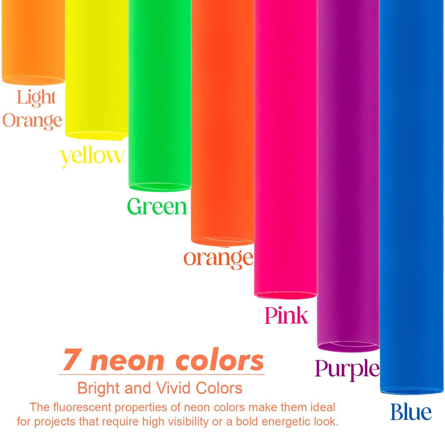 Poster Board 11 x 14 Inches,56 Sheets Neon Paper 7 Color Fluorescent Paper Bright Cardstock 250 GSM/90 lb Heavyweight Projects School Science Fair Event Displays and Business Presentations 3