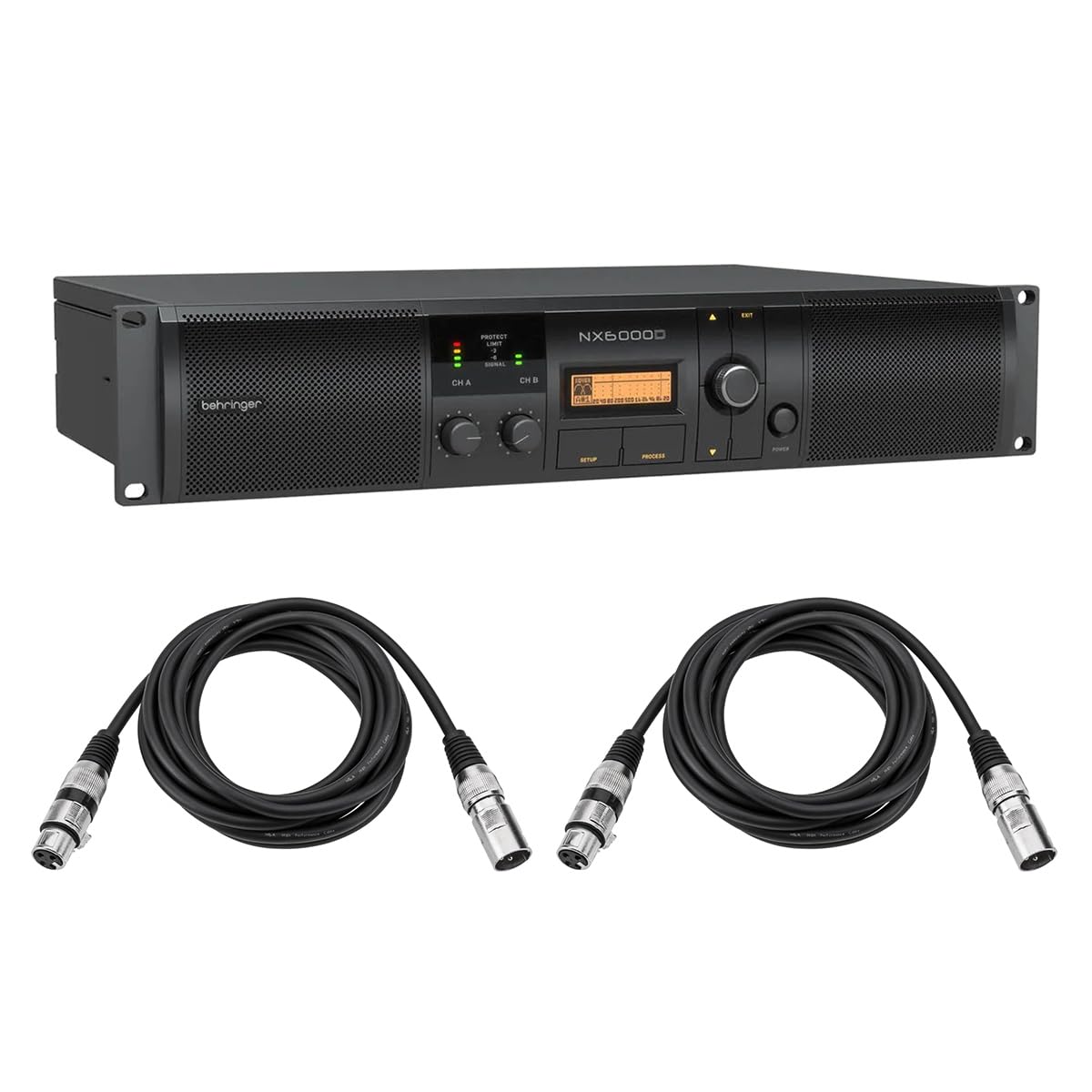 Behringer NX6000D Ultra-Lightweight 6000-Watt Class-D Power Amplifier with DSP Control an SmartSense Loudspeaker Impedance Compensation With XLR Cable