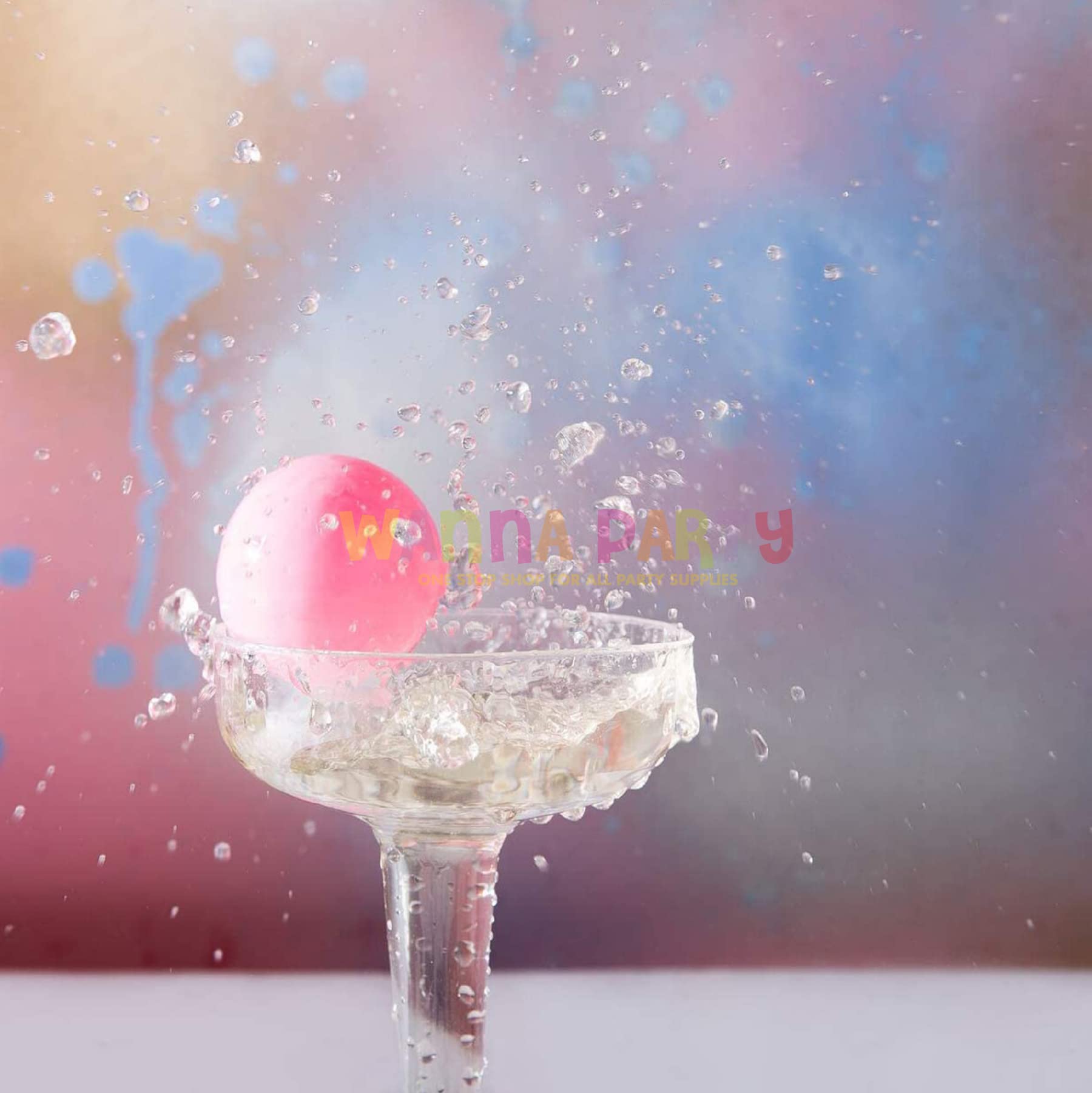 Wanna Party Prosecco Pong Classic Party Game containing Prosecco Glasses and 3 Pink Pong Balls for Weddings, Birthdays, House Party, Girls Night Out Party 4