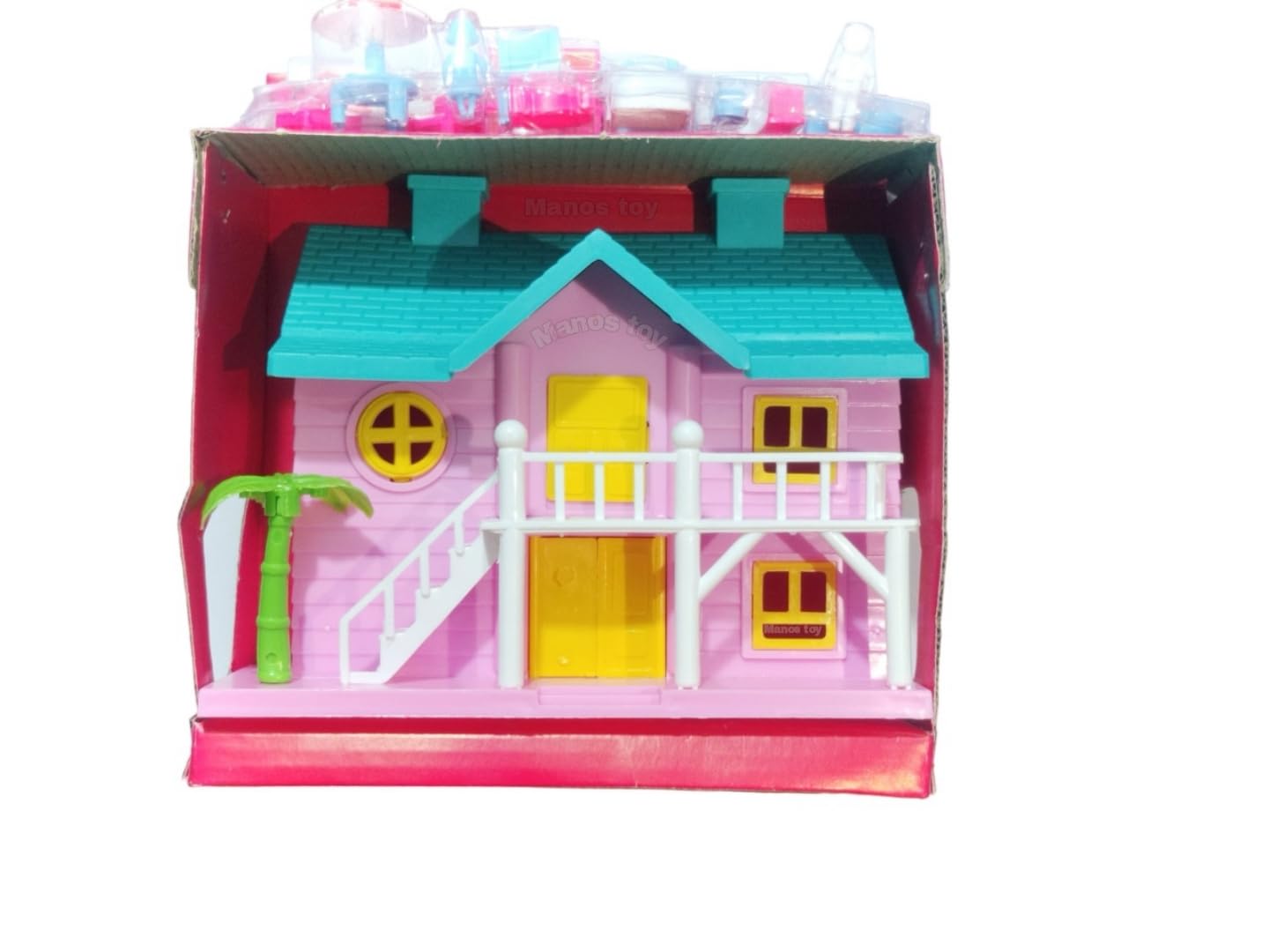 Kids Doll House with Accessories, Playhouse Building Set for Girls, Blue 5