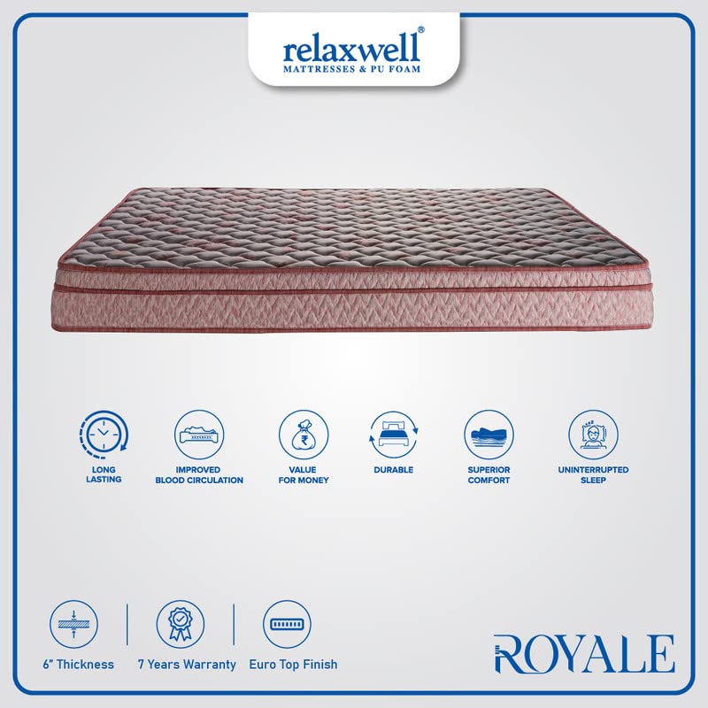 RELAXWELL MATRESSES Royale - Ortho Coir Mattress with Two Free Pillow for Your Comfort Night (75x72x6 Inches, King) 3