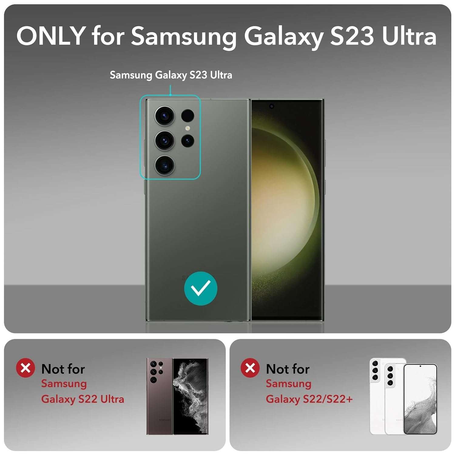 DD SON Back Camera Lens Protector Tempered Glass For Samsung Galaxy S23 Ultra (Silver) | Case Friendly with Edge to Edge Coverage and Easy Installation Kit, Pack of 1 4