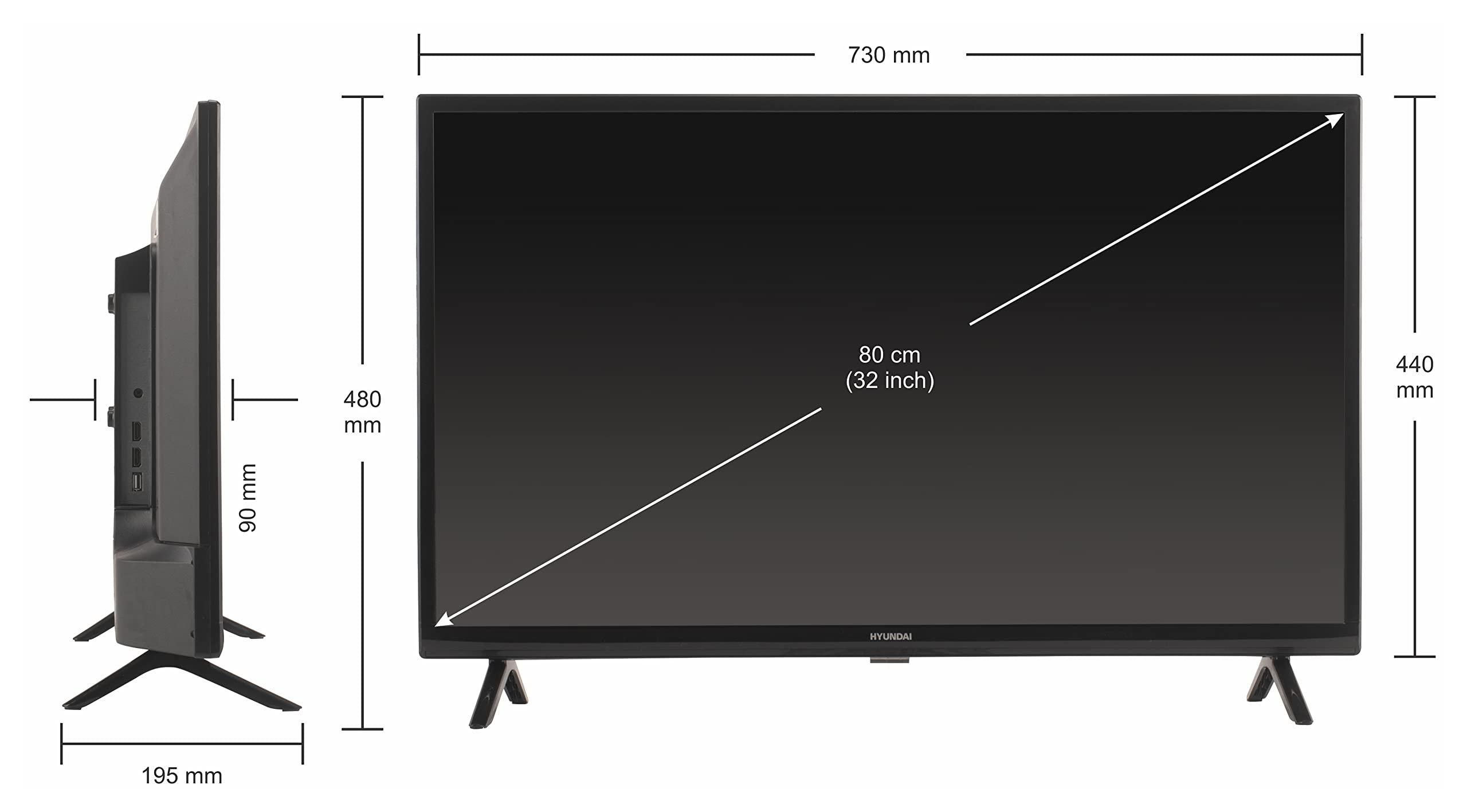 Hyundai 80 cm (32 inches) HD Ready Smart LED TV SMTHY32WSR6YI5 (Black) 6