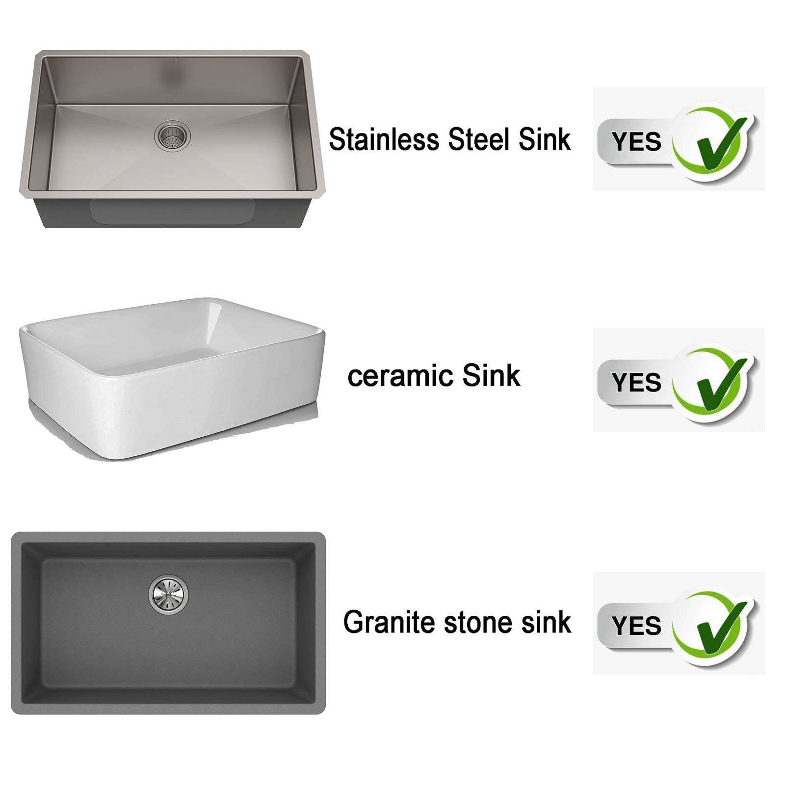 2 pack Universal (Adjustable) Kitchen Sink Magnetic Holder - for Sponges, Scrubbers, Kitchen, Bathroom - for stainless steel sink,ceramic sink, Granite stone sink, etc. 5