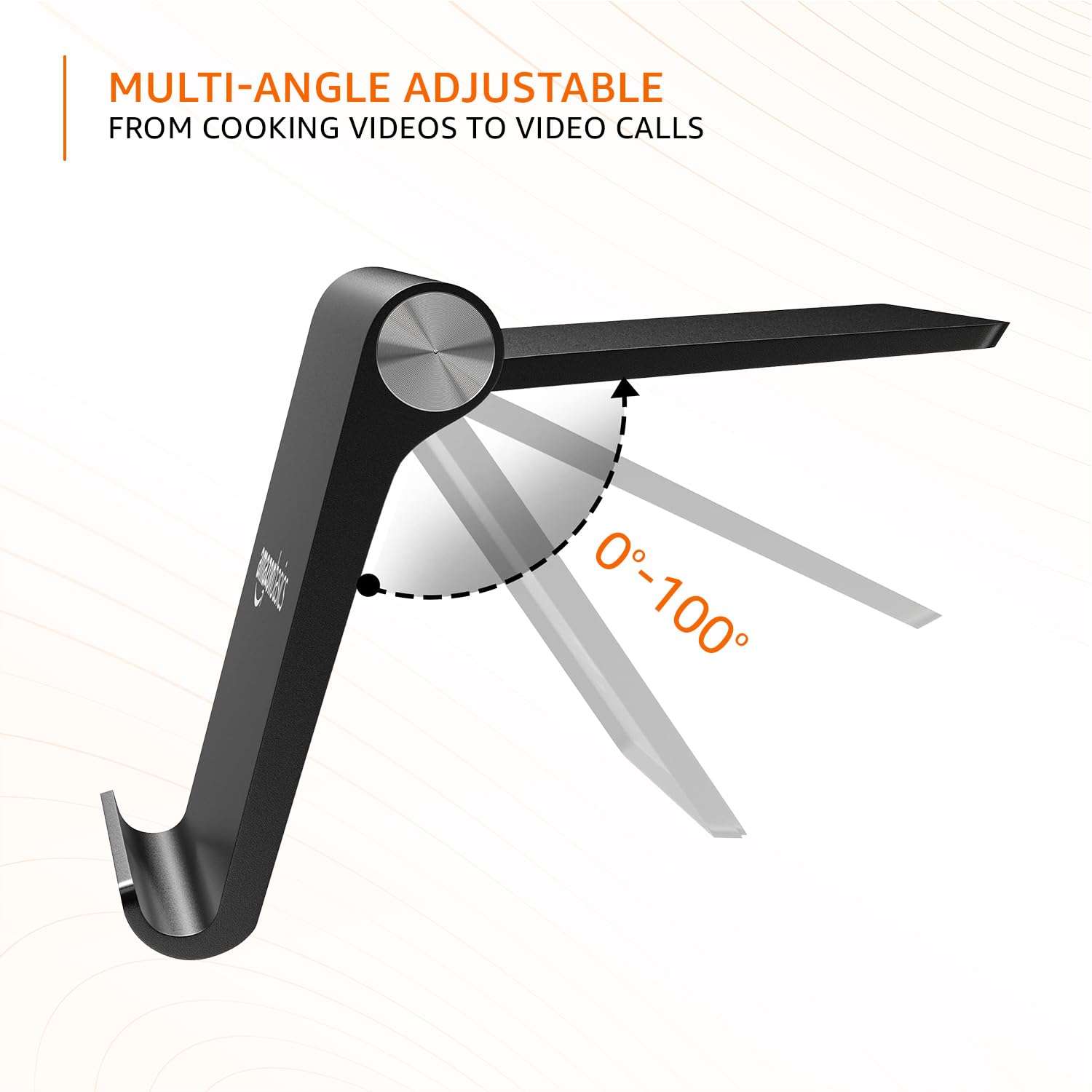 amazon basics Multi Angle Desktop Foldable Stand Tablet/Mobile Stand Holder for iPhone, Android, Samsung, OnePlus, Xiaomi, Smartphones. Portable, for Your Bed,Home, Office, Home (Black) 5